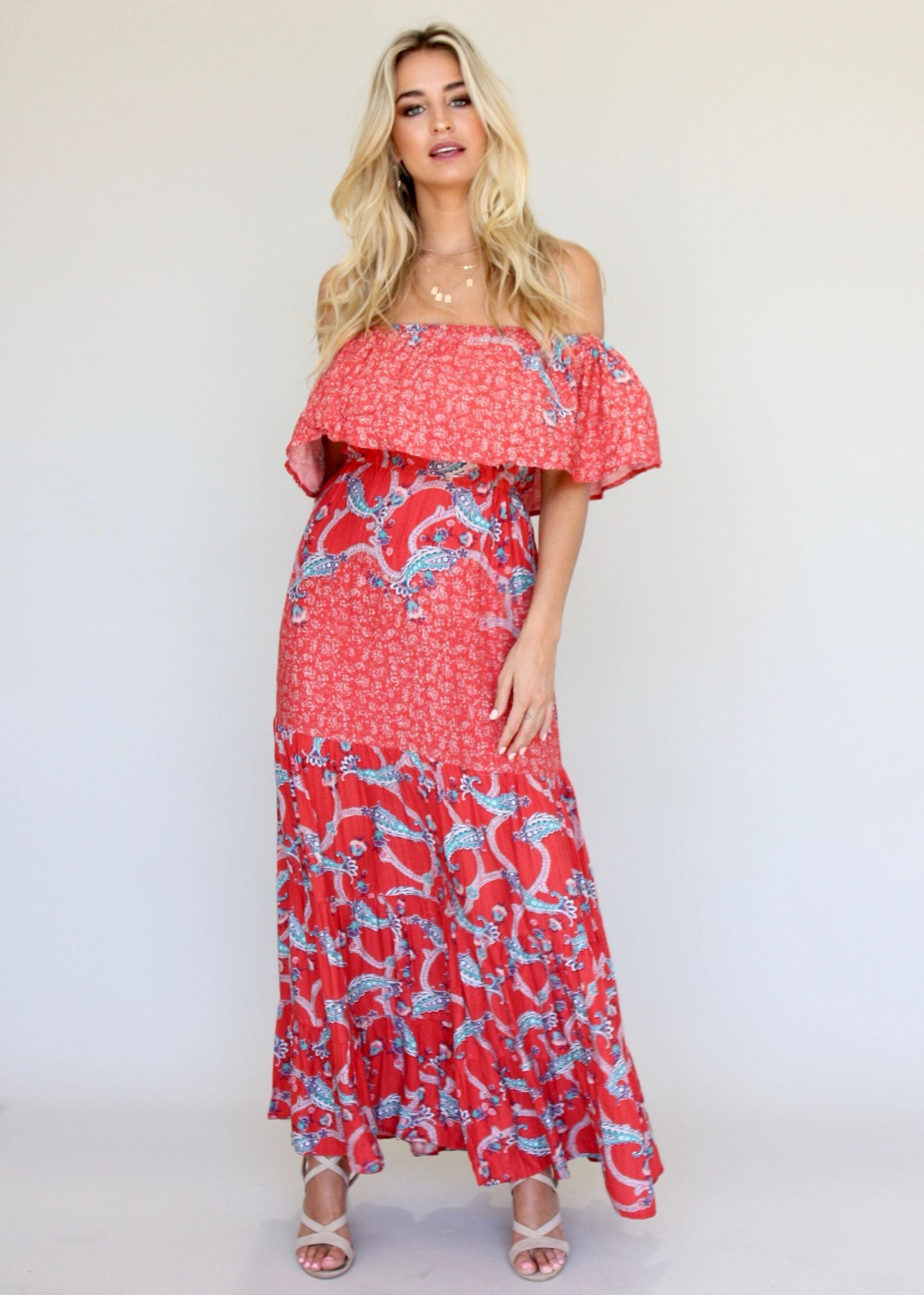 Power Of Colour Dress - Red Paisley