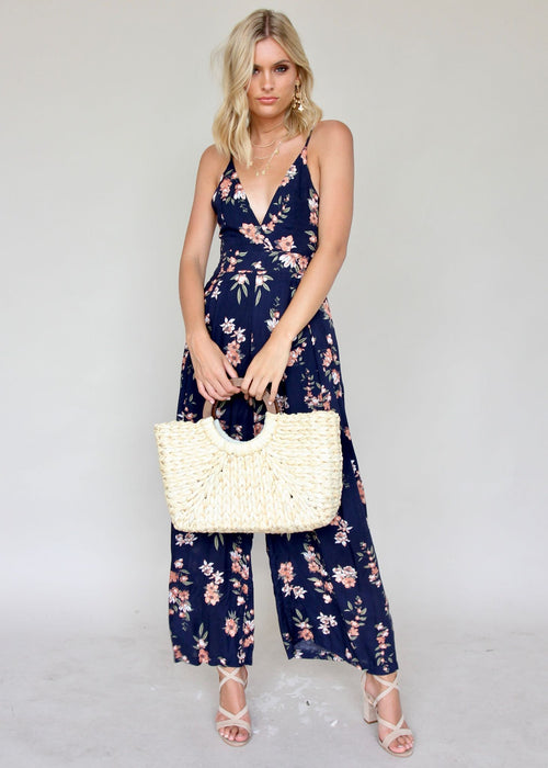Last Glance Pantsuit - Navy Garden