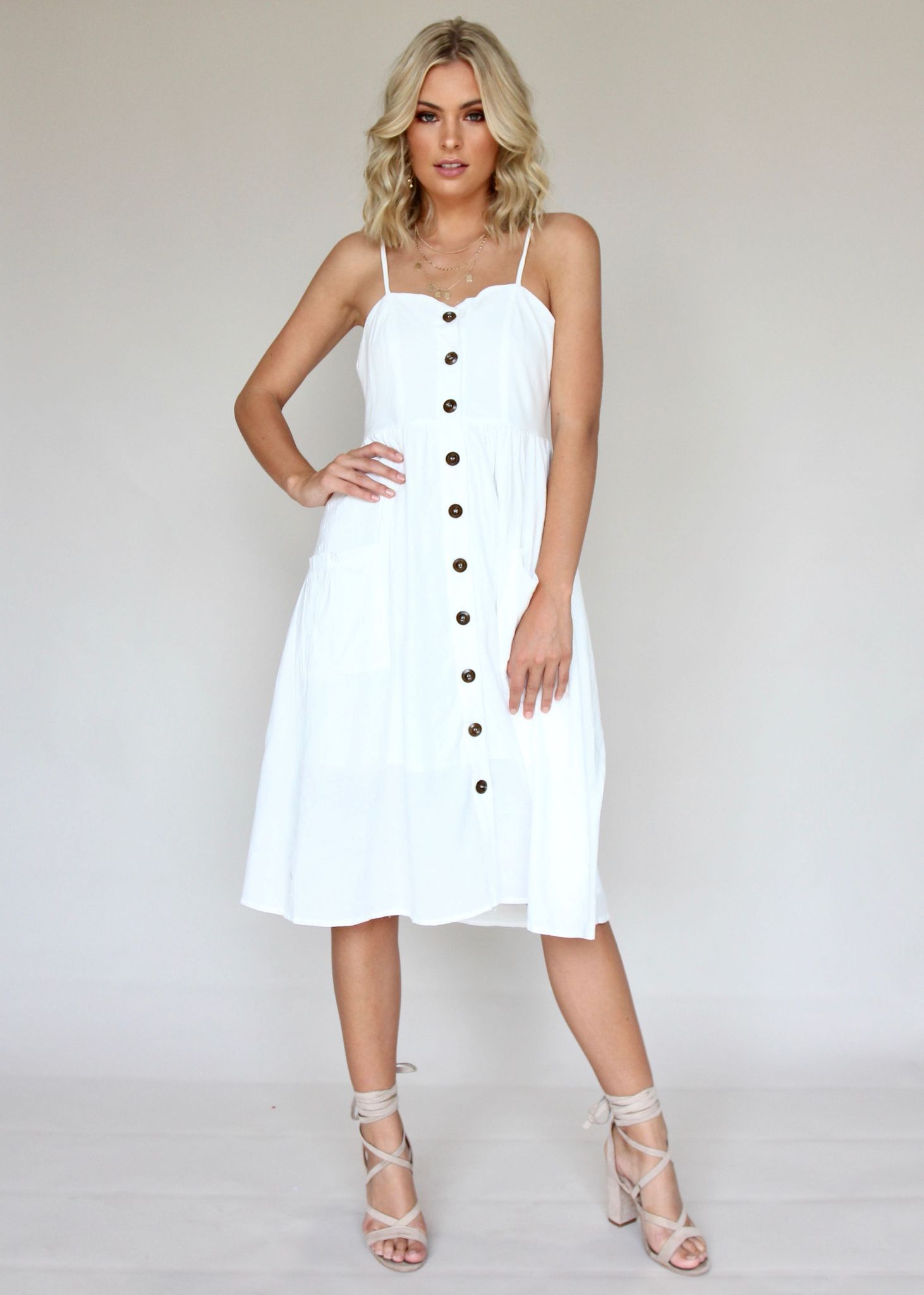 Utopia Midi Dress - White