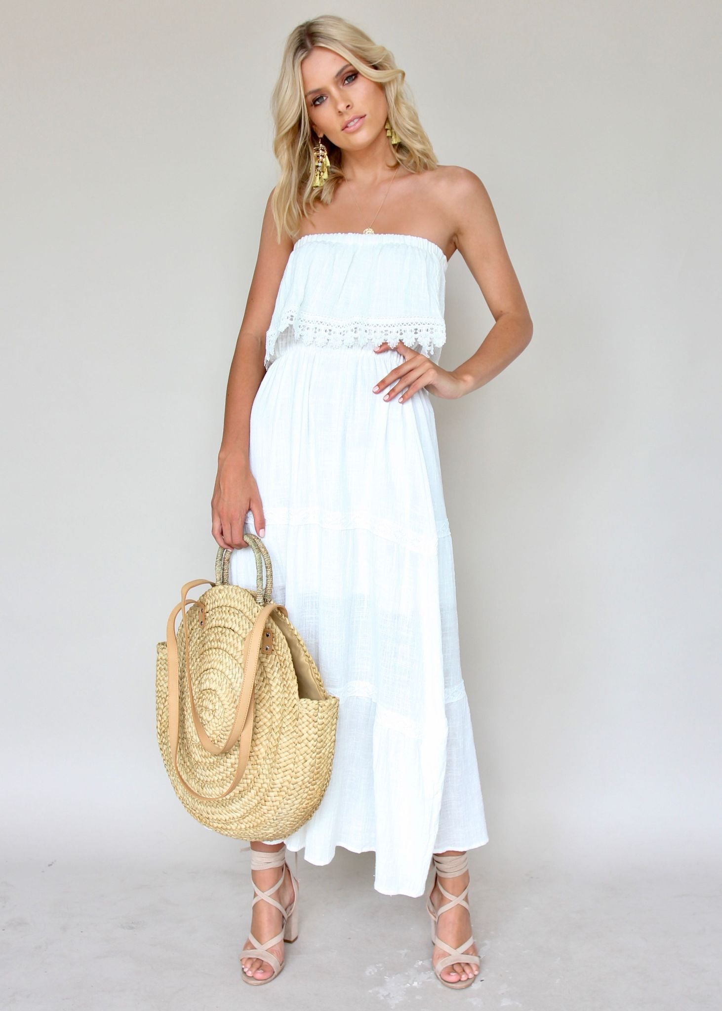 Loved & Adorned Maxi Dress - White