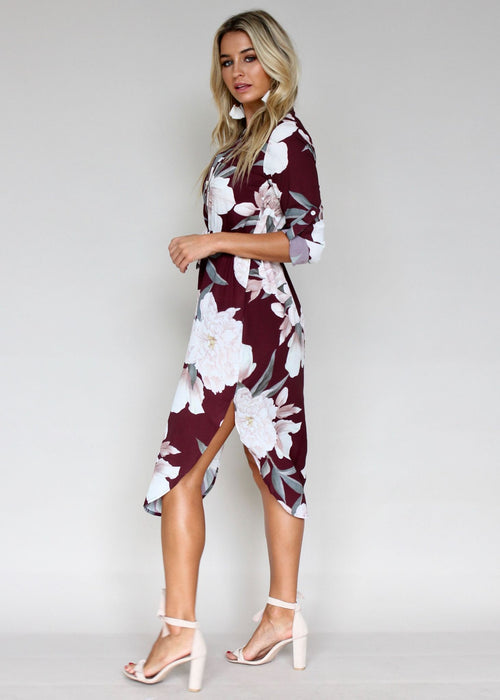Let Me Lead Midi Dress - Mulberry