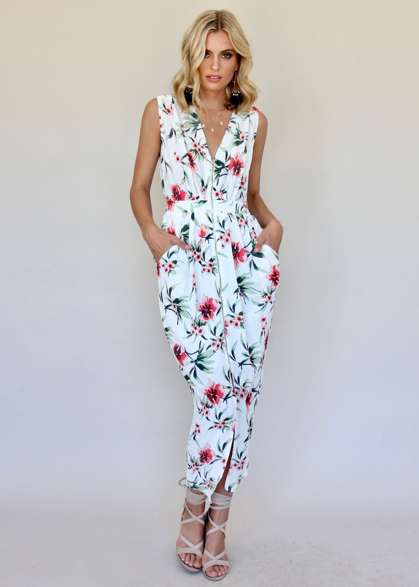 Catalina Zip Dress - Secret Garden