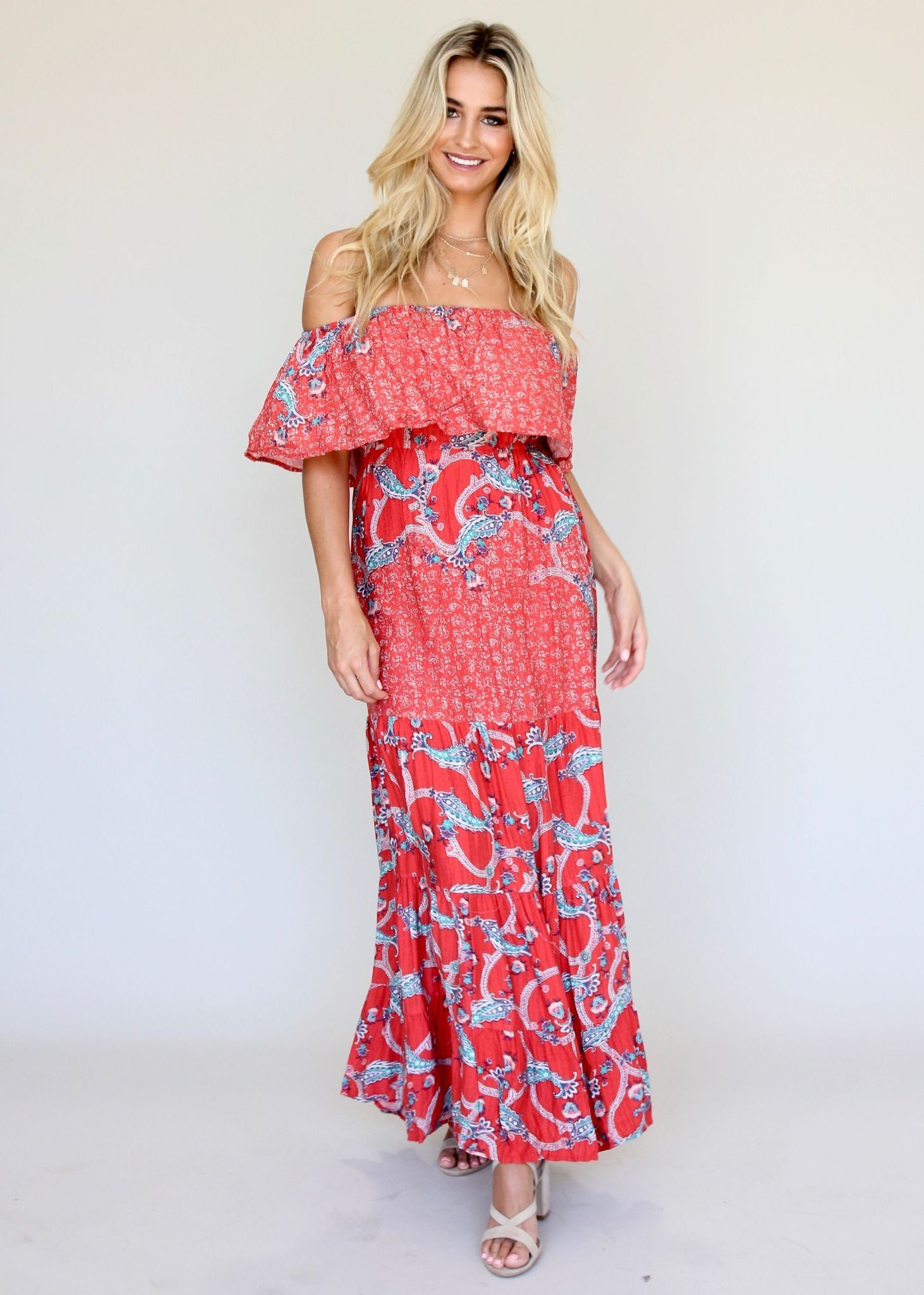 Power Of Colour Dress - Red Paisley