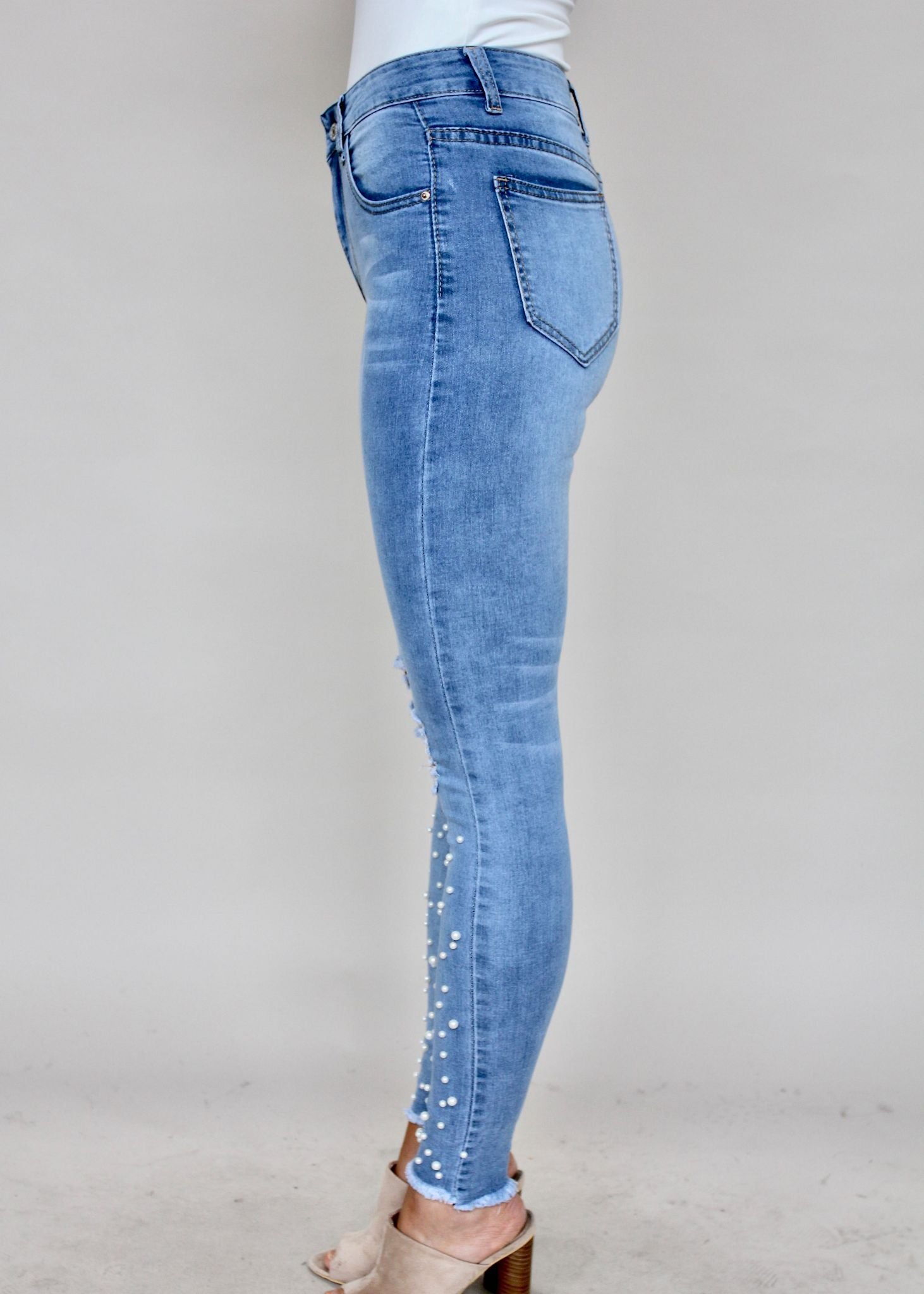 Love Always Pearl Jeans - Light Blue