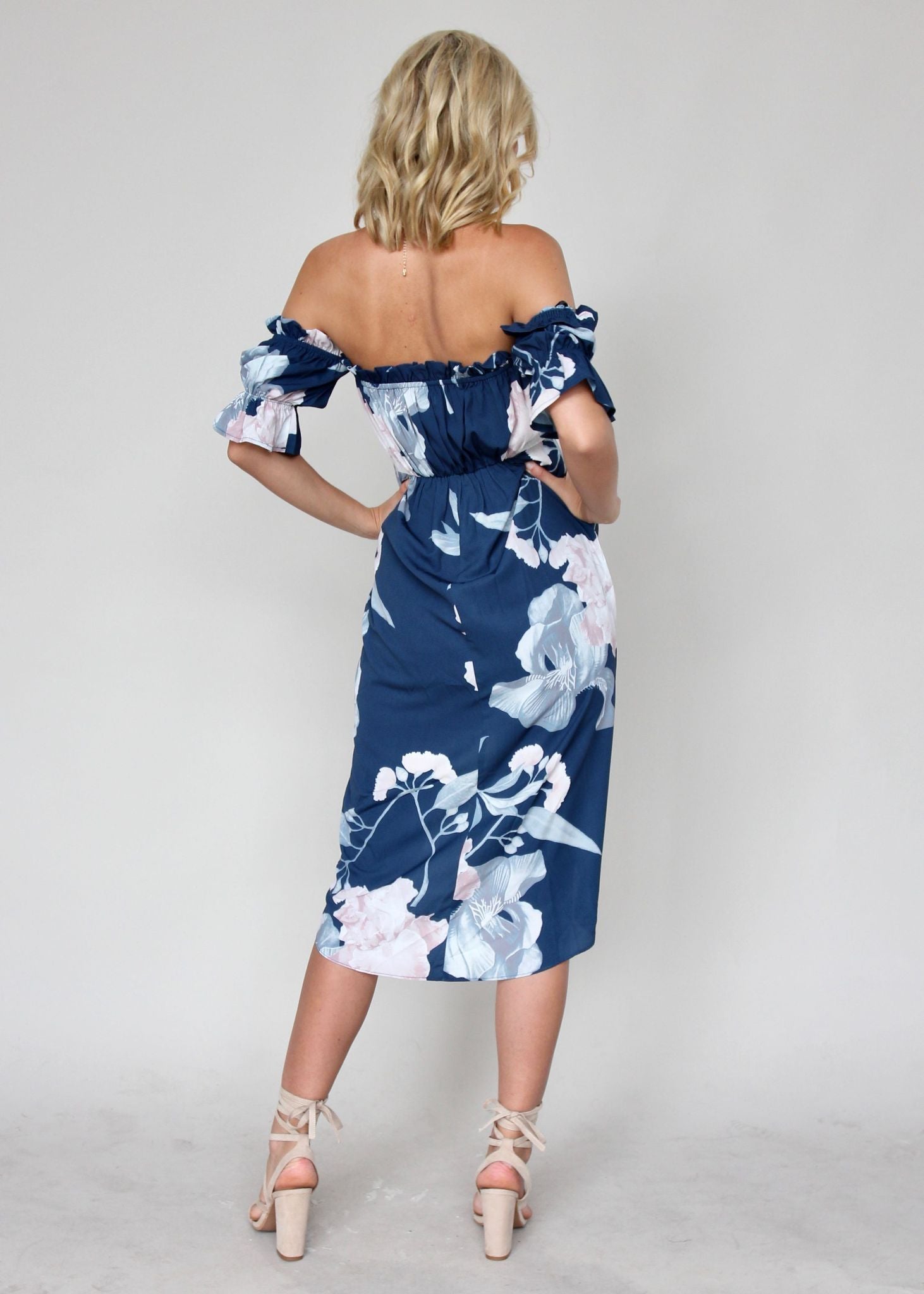 Kiss & Tell Midi Dress - Lapis
