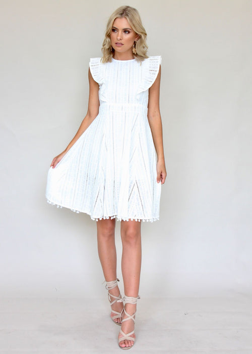 Talk About It Midi Dress - White