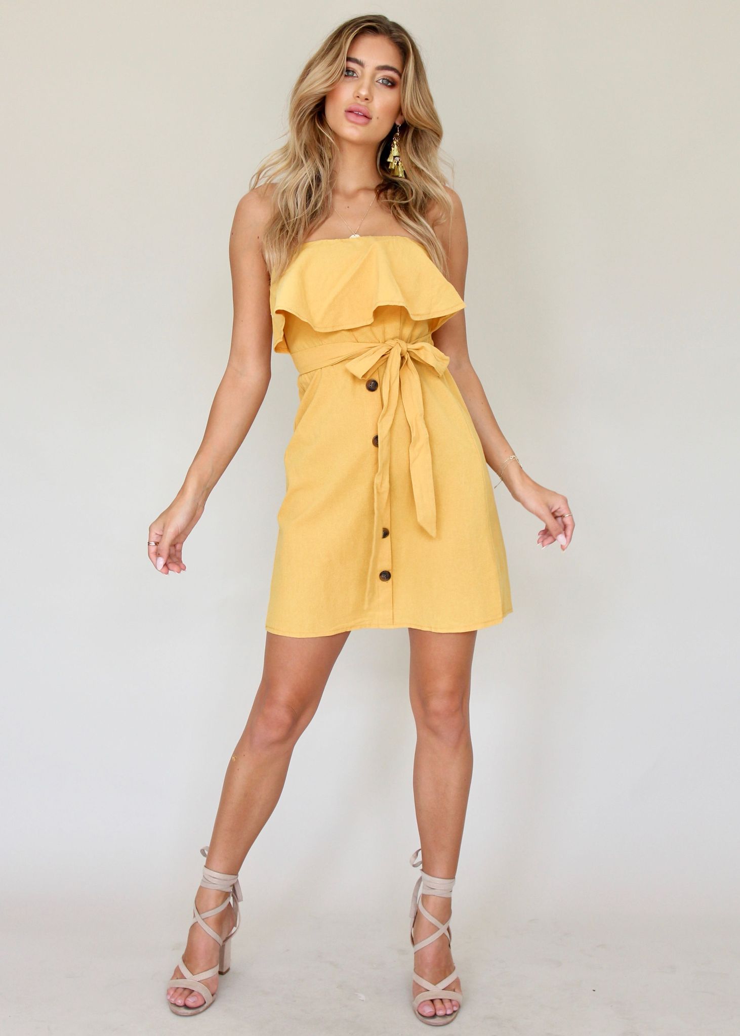 Momentary Strapless Dress - Butterscotch