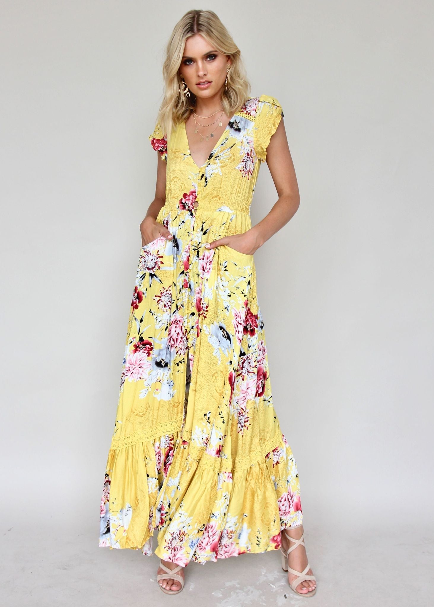 Carmen Maxi Dress - Summer Sunshine