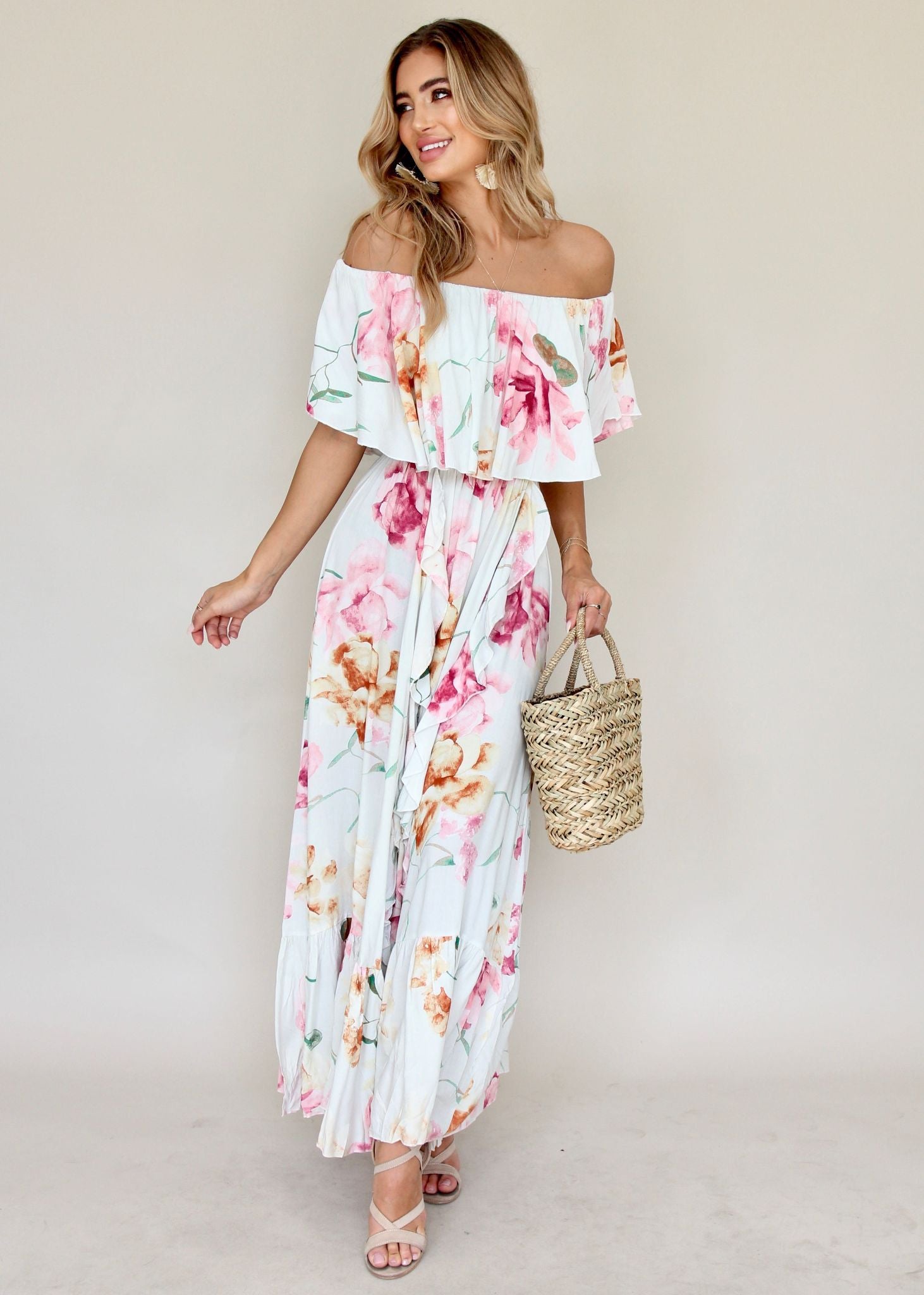 Georgie Off Shoulder Maxi Dress - Selena