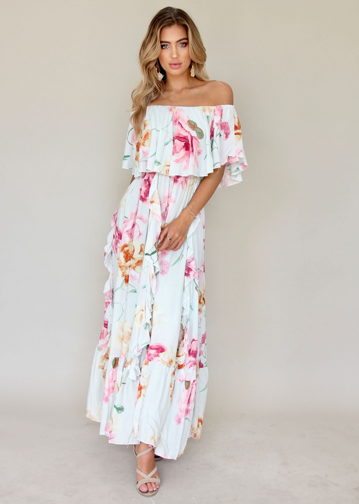 Georgie Off Shoulder Maxi Dress - Selena