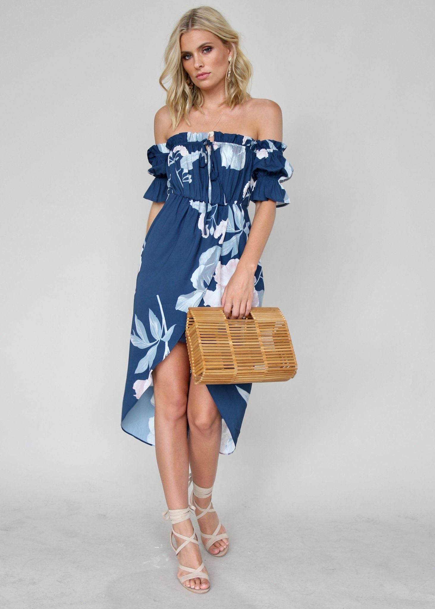 Kiss & Tell Midi Dress - Lapis