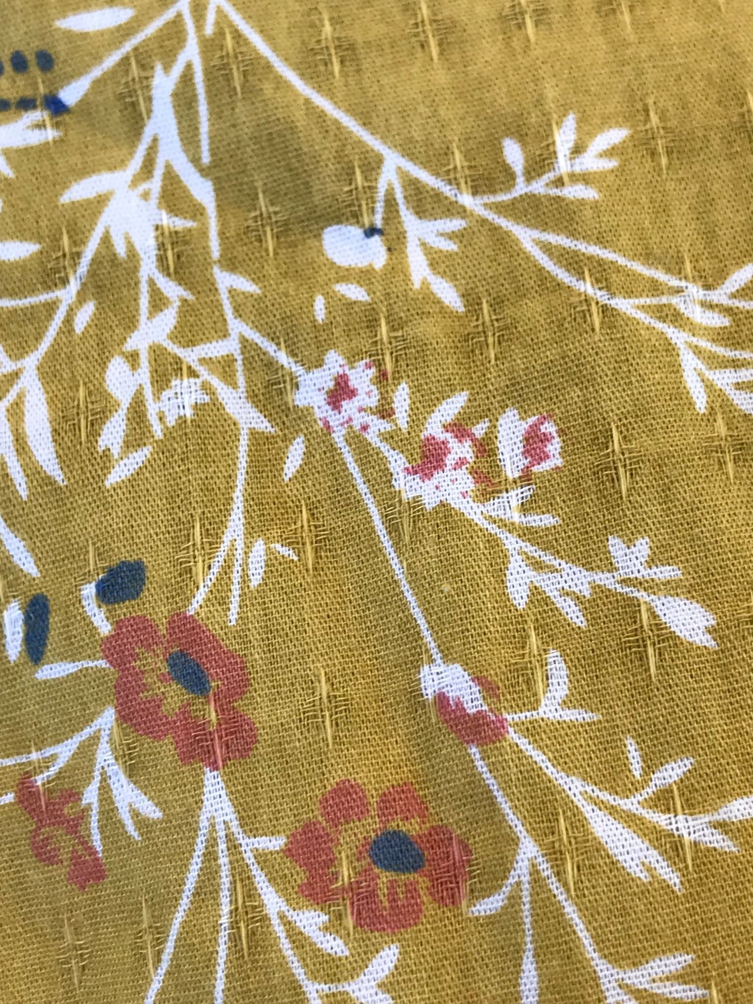 Botanic Villa Strapless Dress - Mustard Floral