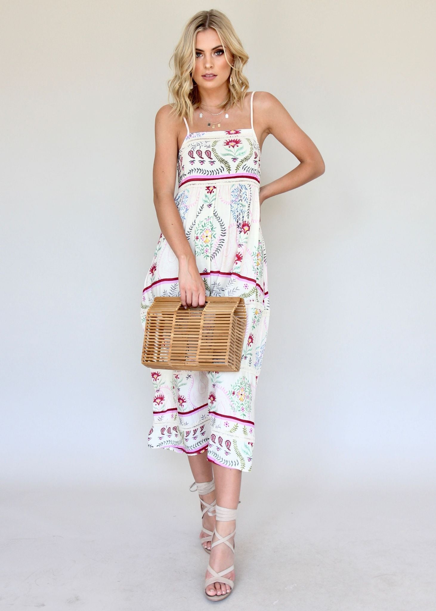 Heidi Swing Dress - Champagne Flowers