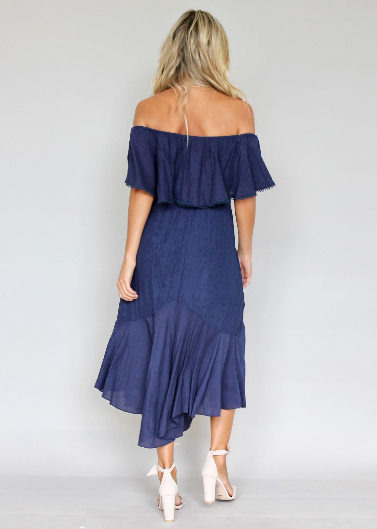 Hampton Summer Midi Dress - Navy
