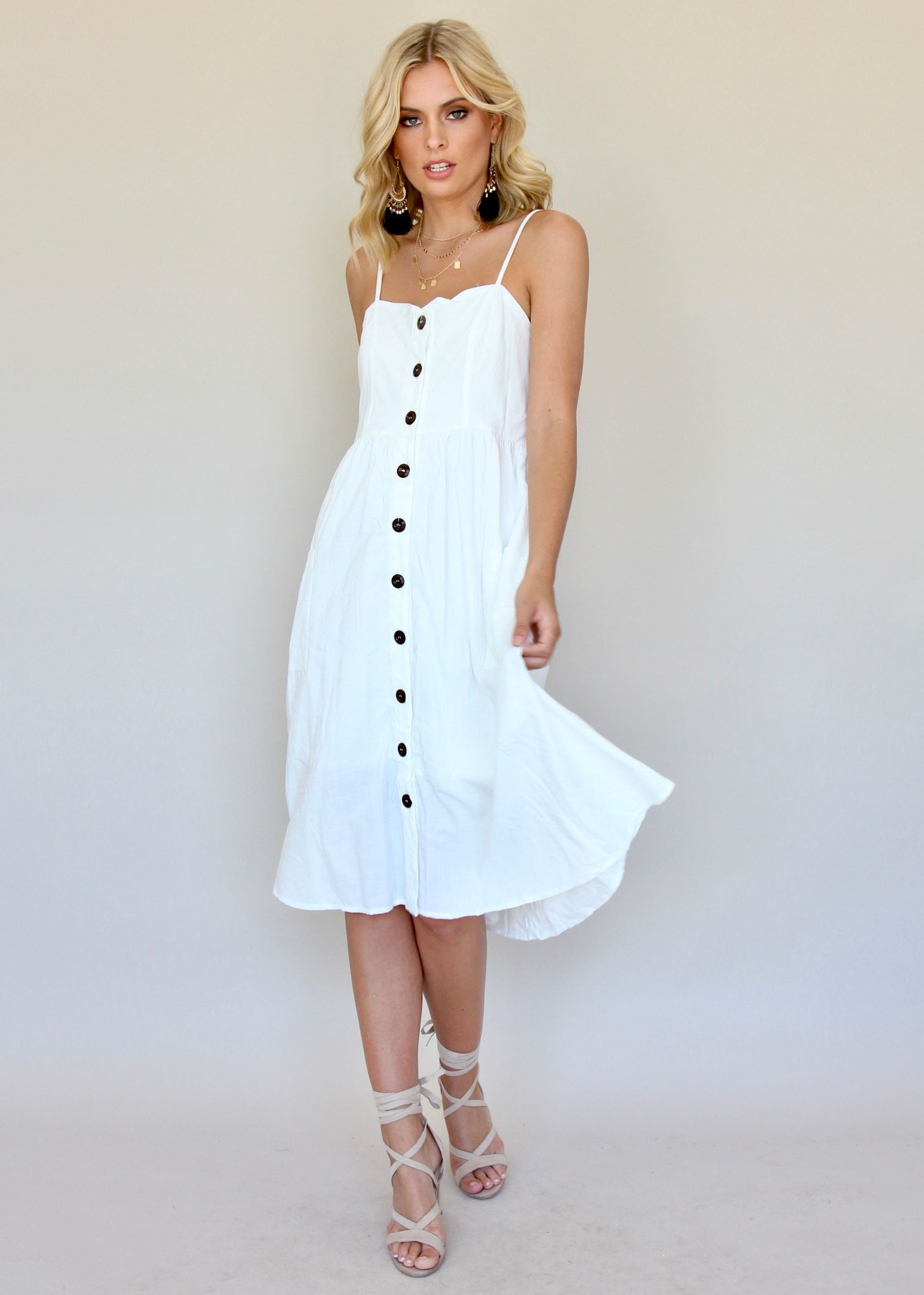 Utopia Midi Dress - White