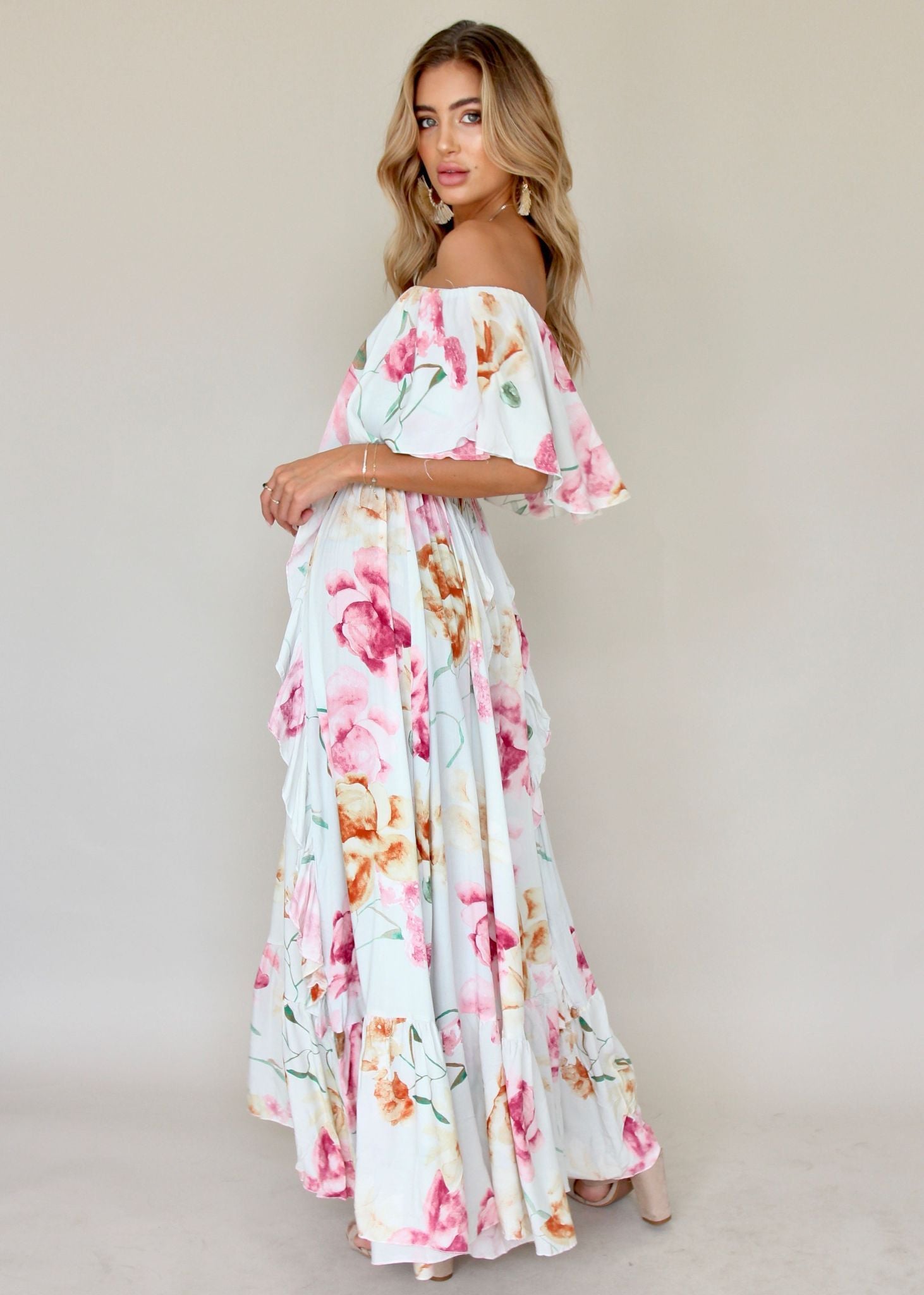 Georgie Off Shoulder Maxi Dress - Selena