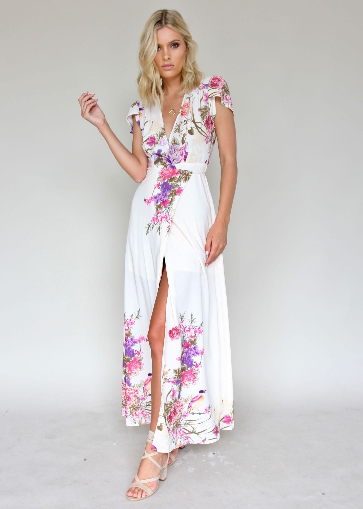 South Branch Wrap Dress - Blush Botanica