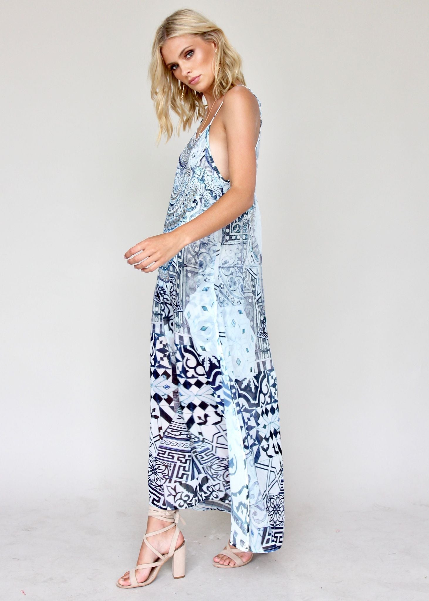 Lost Lotus Chiffon Maxi - Aquarius