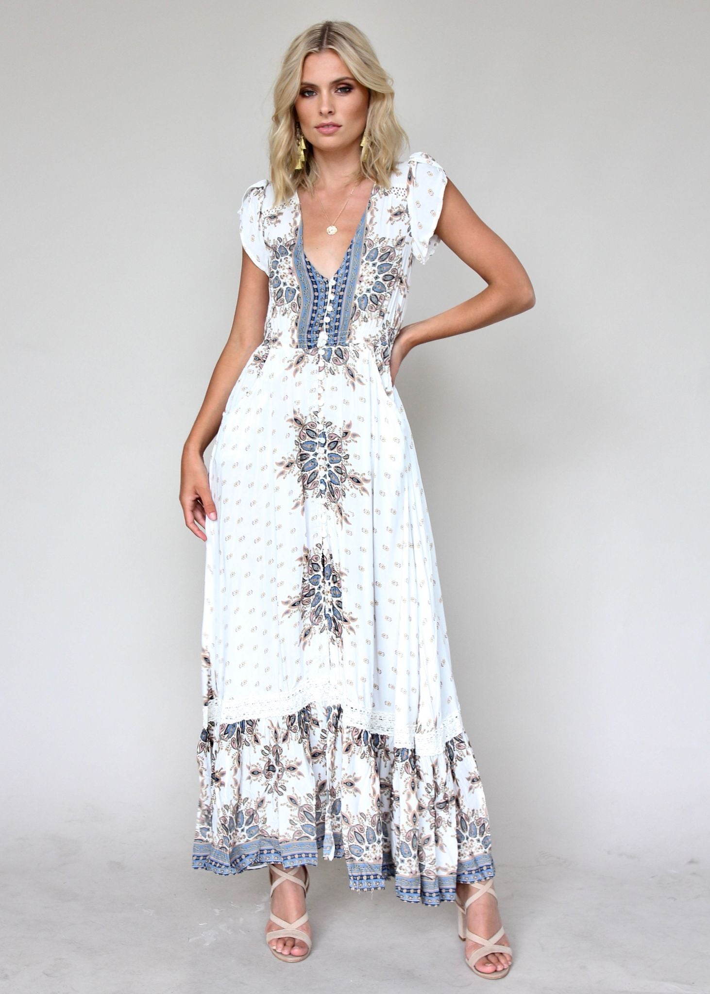 Carmen Maxi Dress - Gemstone