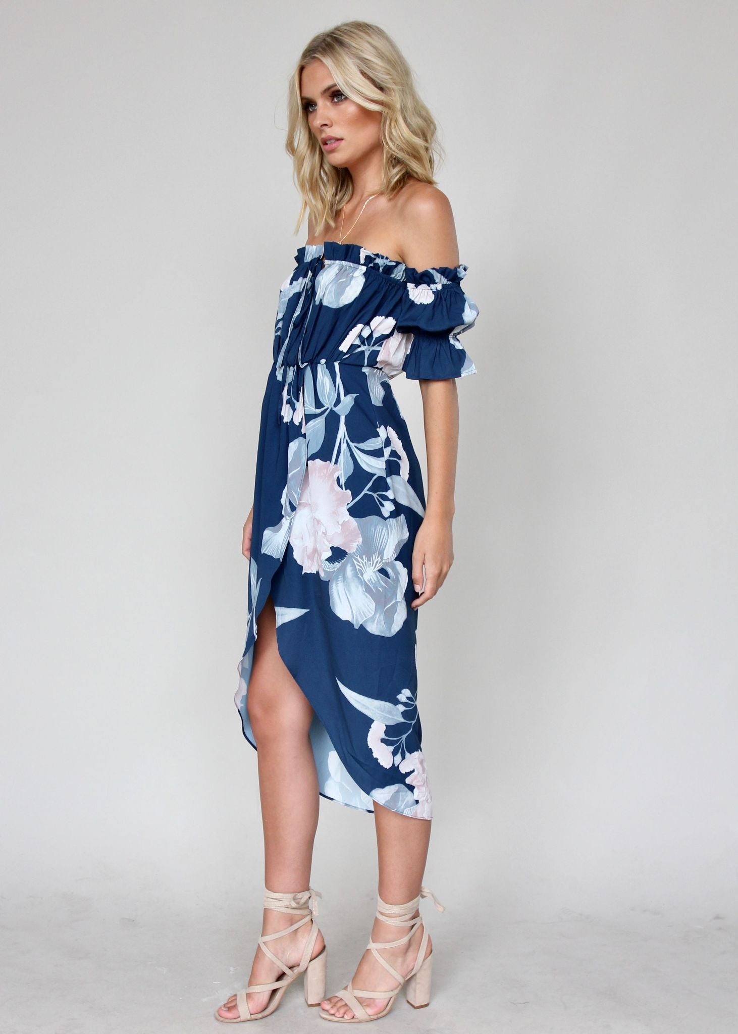 Kiss & Tell Midi Dress - Lapis
