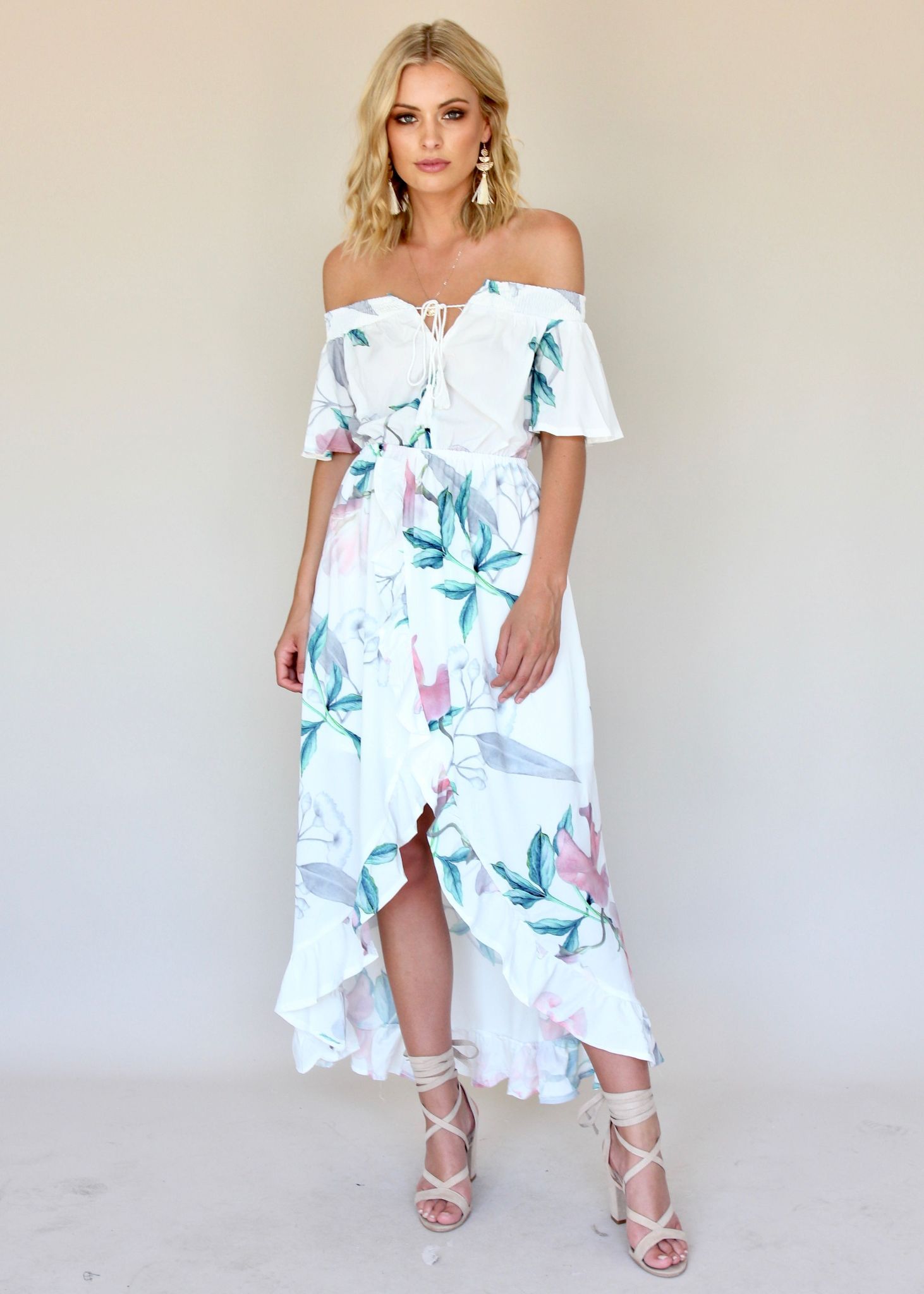La Venus Off Shoulder Dress - Tropics