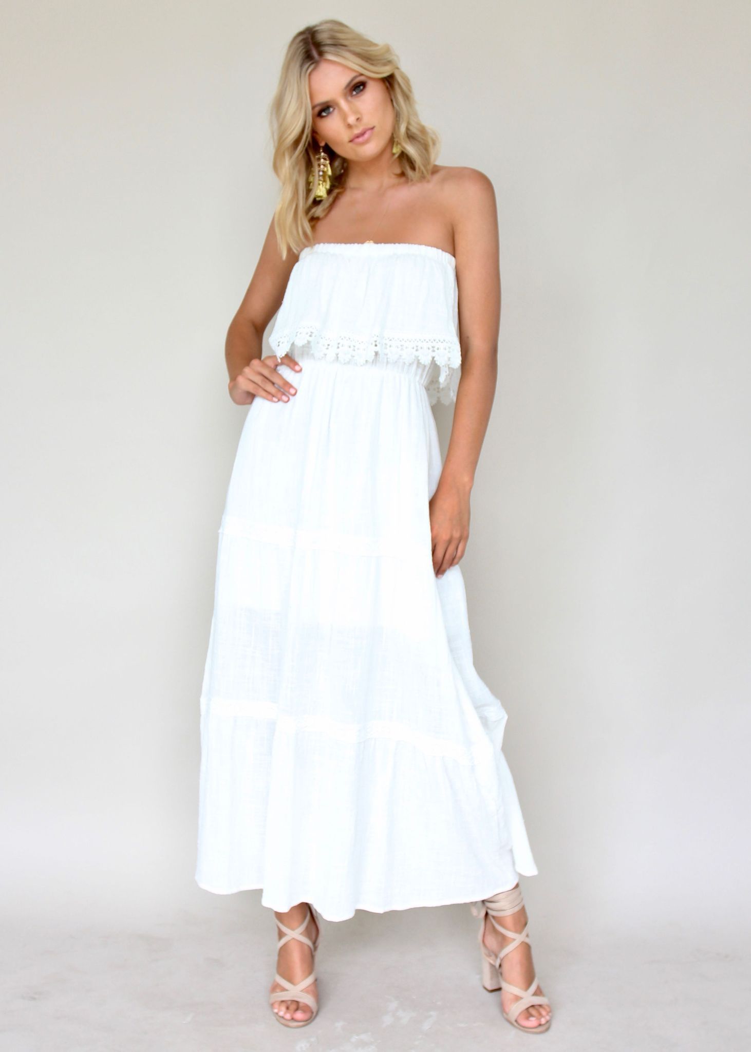 Loved & Adorned Maxi Dress - White