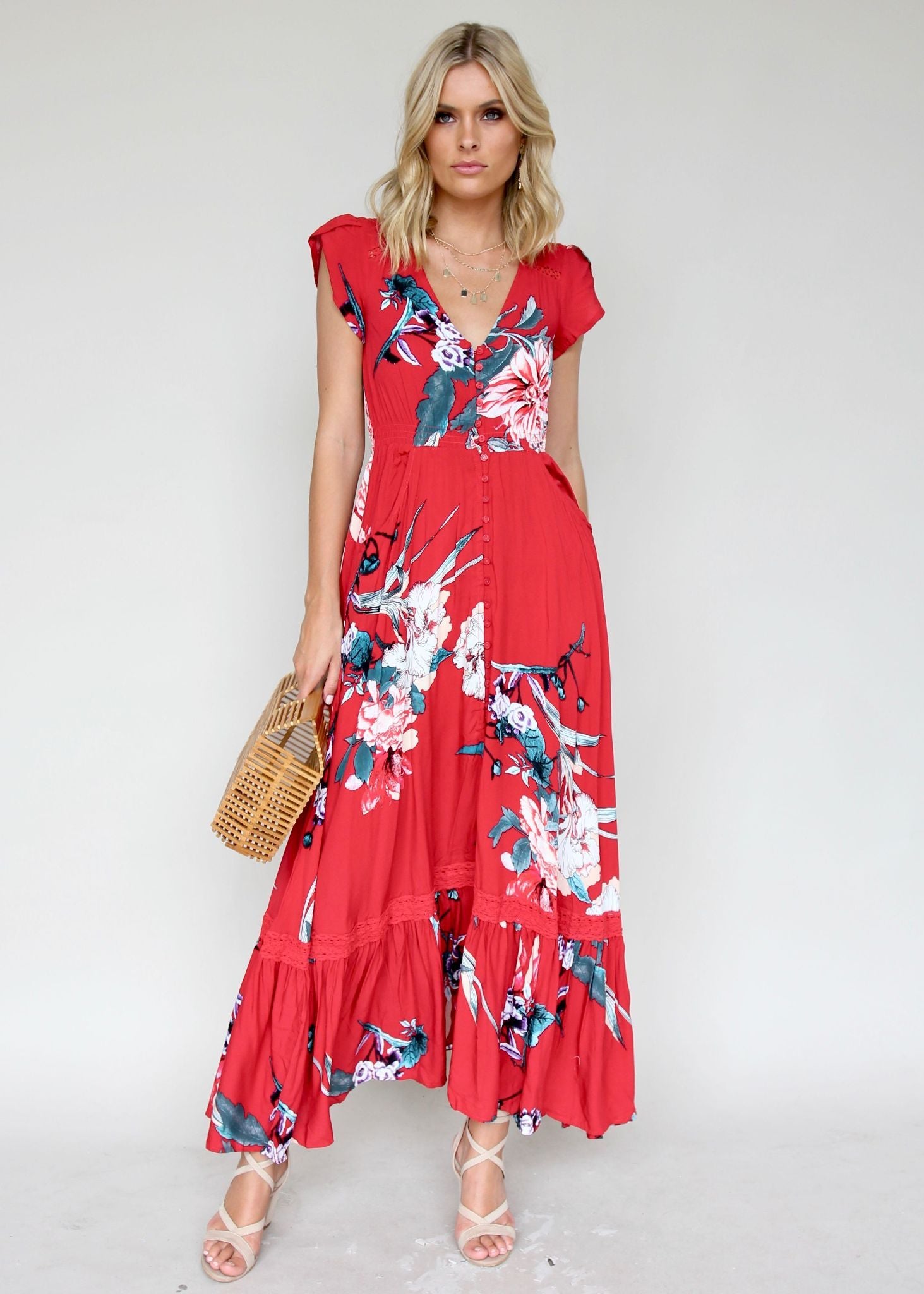 Carmen Maxi Dress - Lovers Passion