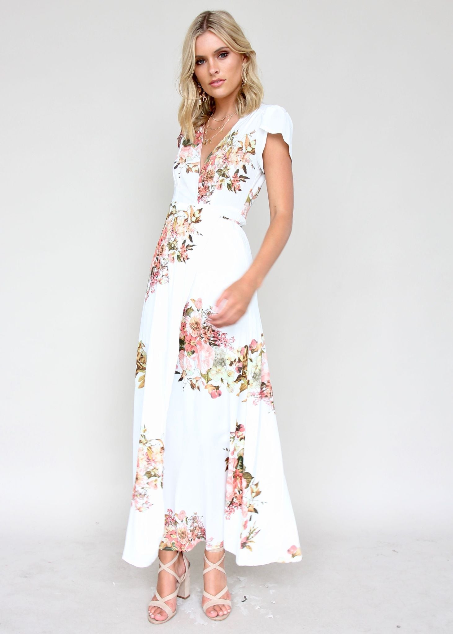 South Branch Wrap Maxi Dress - Lillies