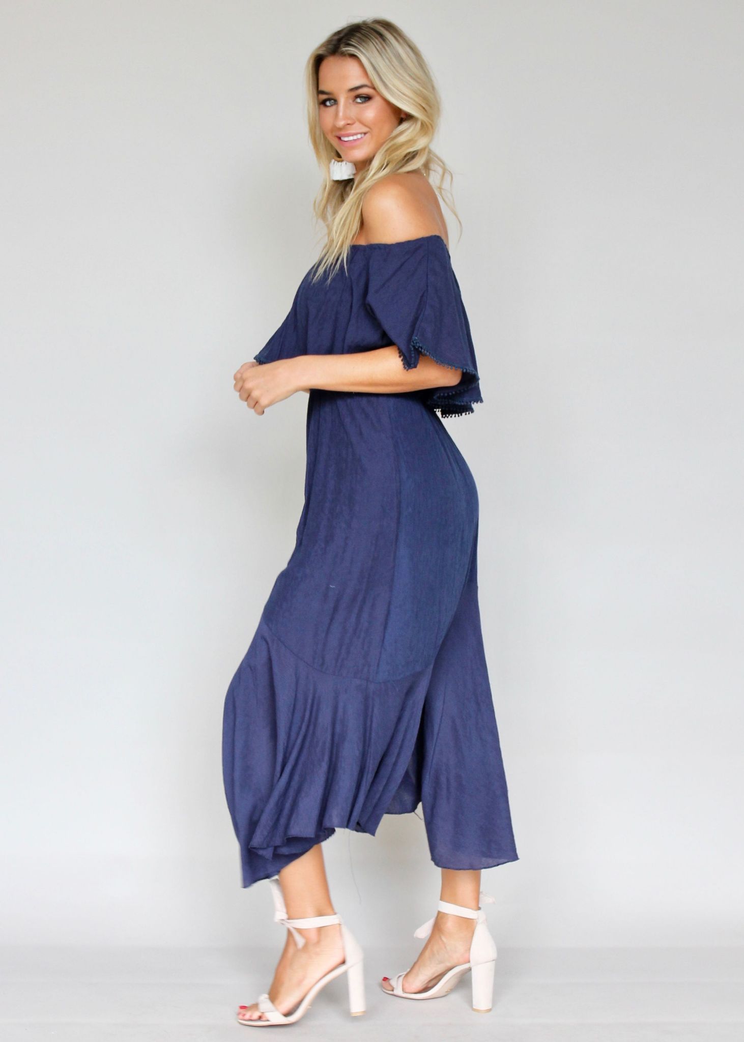 Hampton Summer Midi Dress - Navy