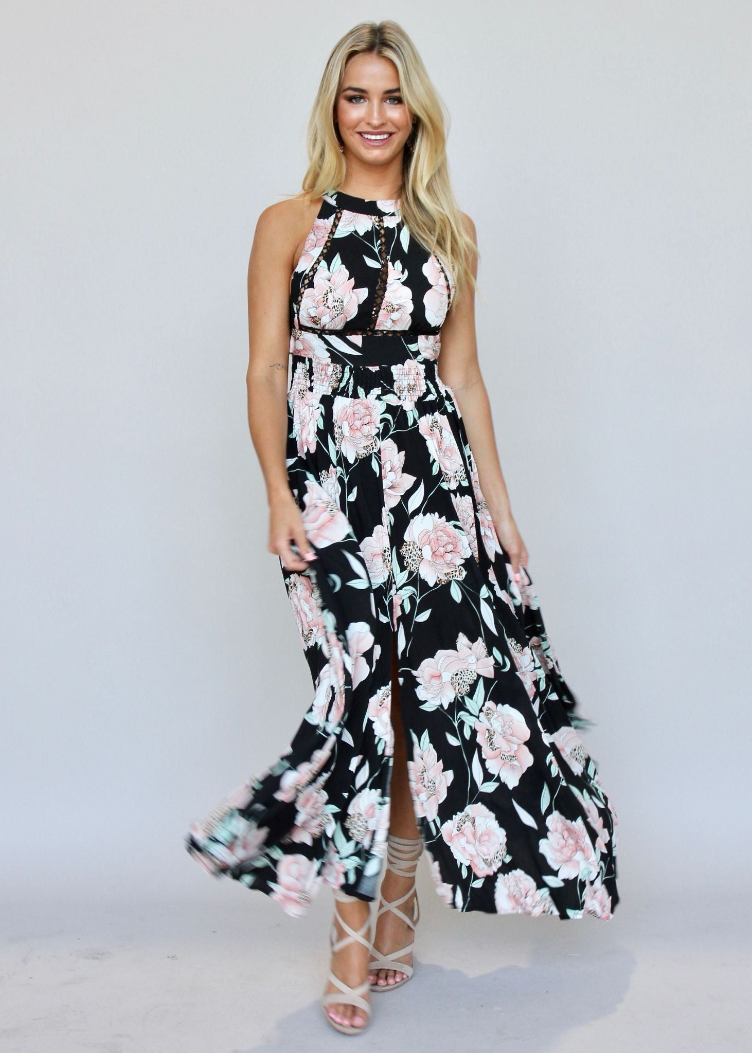 Break Of Dawn Maxi - Peach Wildflower