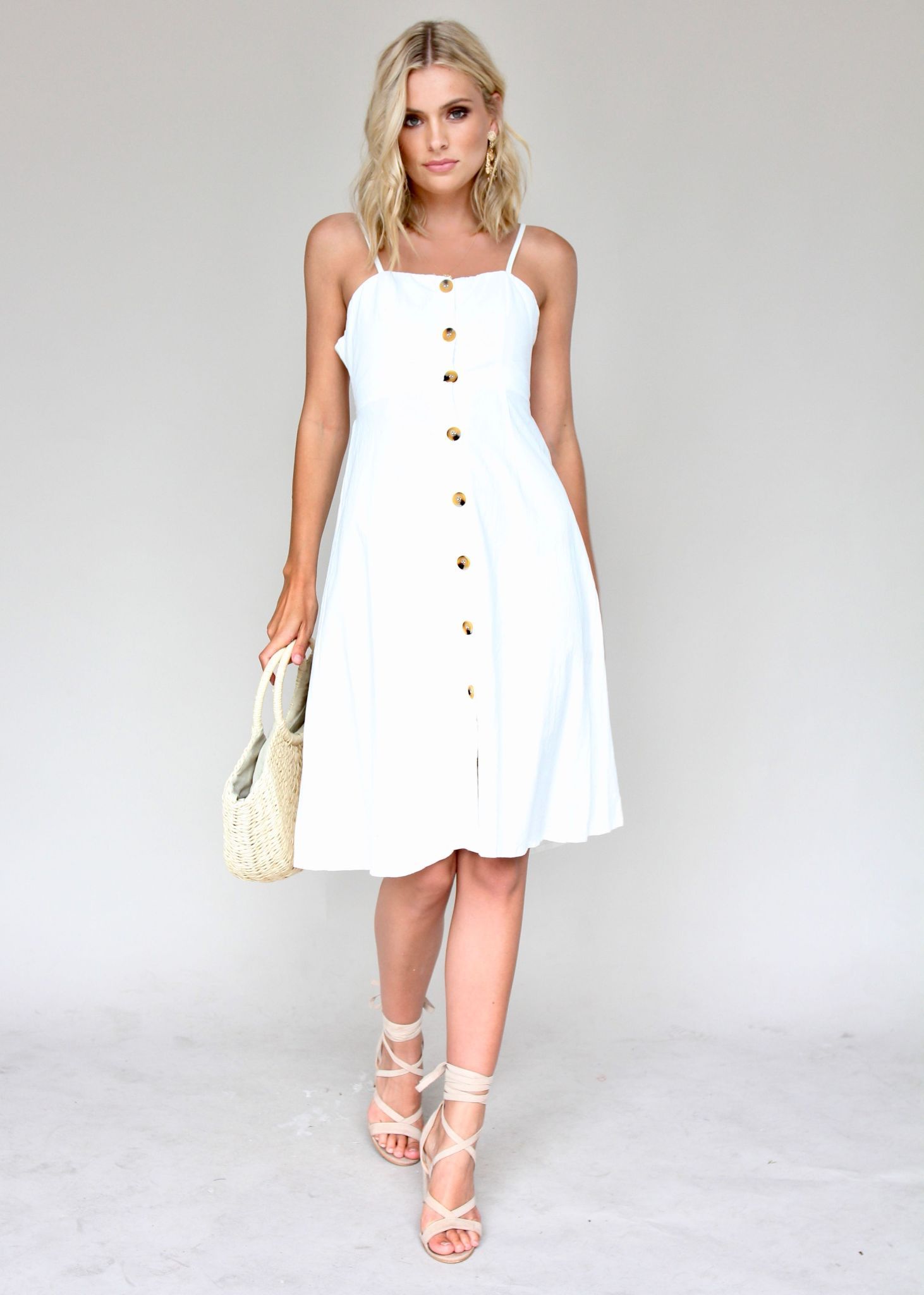 Set It Off Midi Dress - White