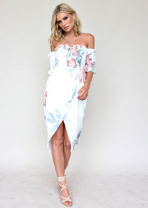 Kiss & Tell Midi Dress - Coastal