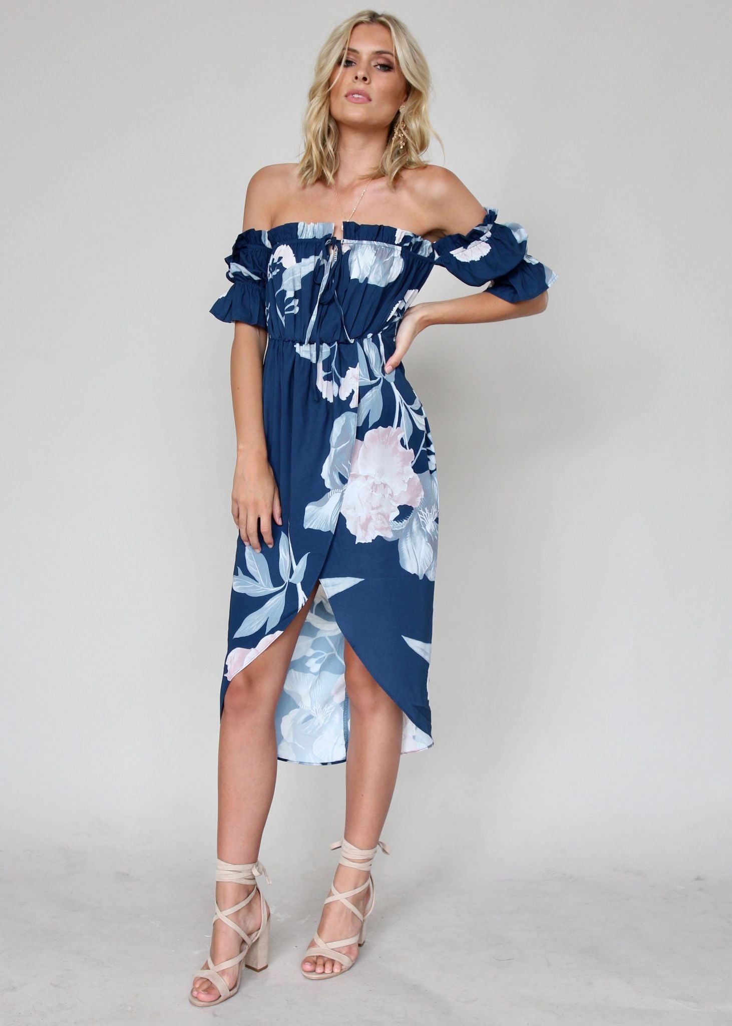 Kiss & Tell Midi Dress - Lapis