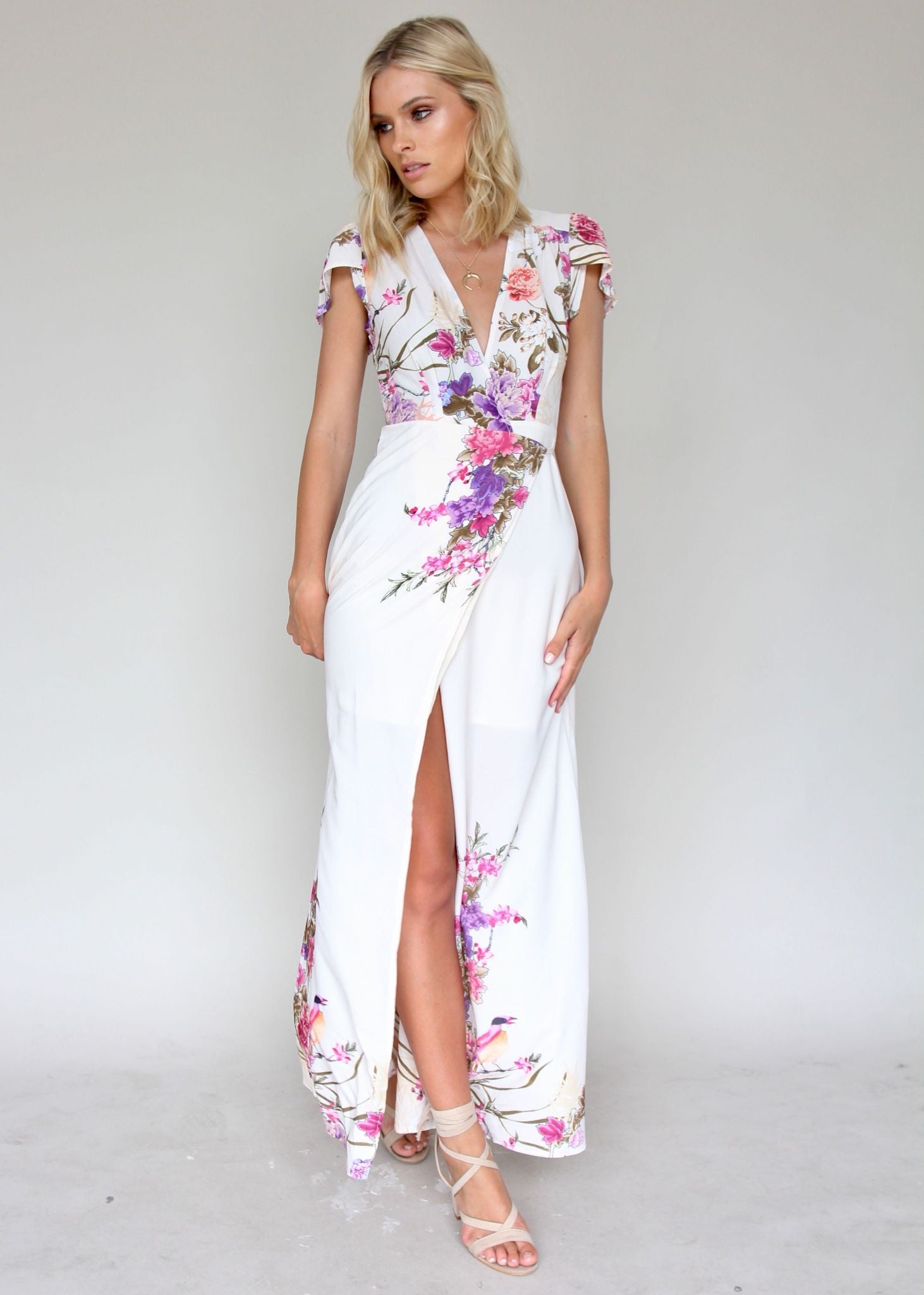 South Branch Wrap Dress - Blush Botanica