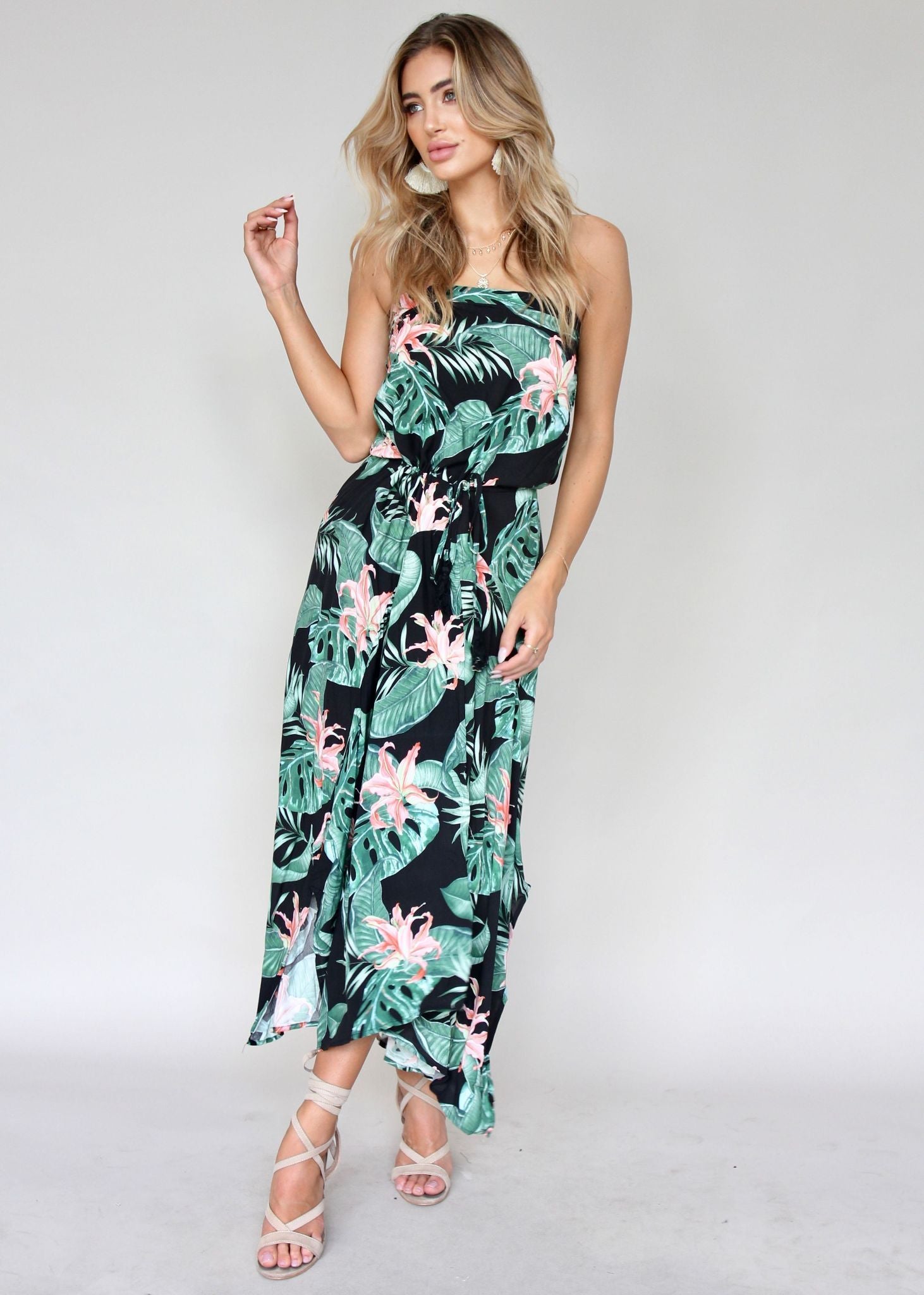 New Freedom Strapless Dress - Black Florida