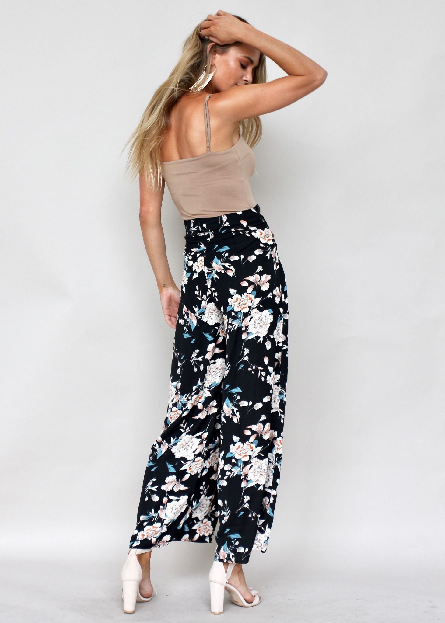 Sanoma Wide Leg Pants - Black Floral