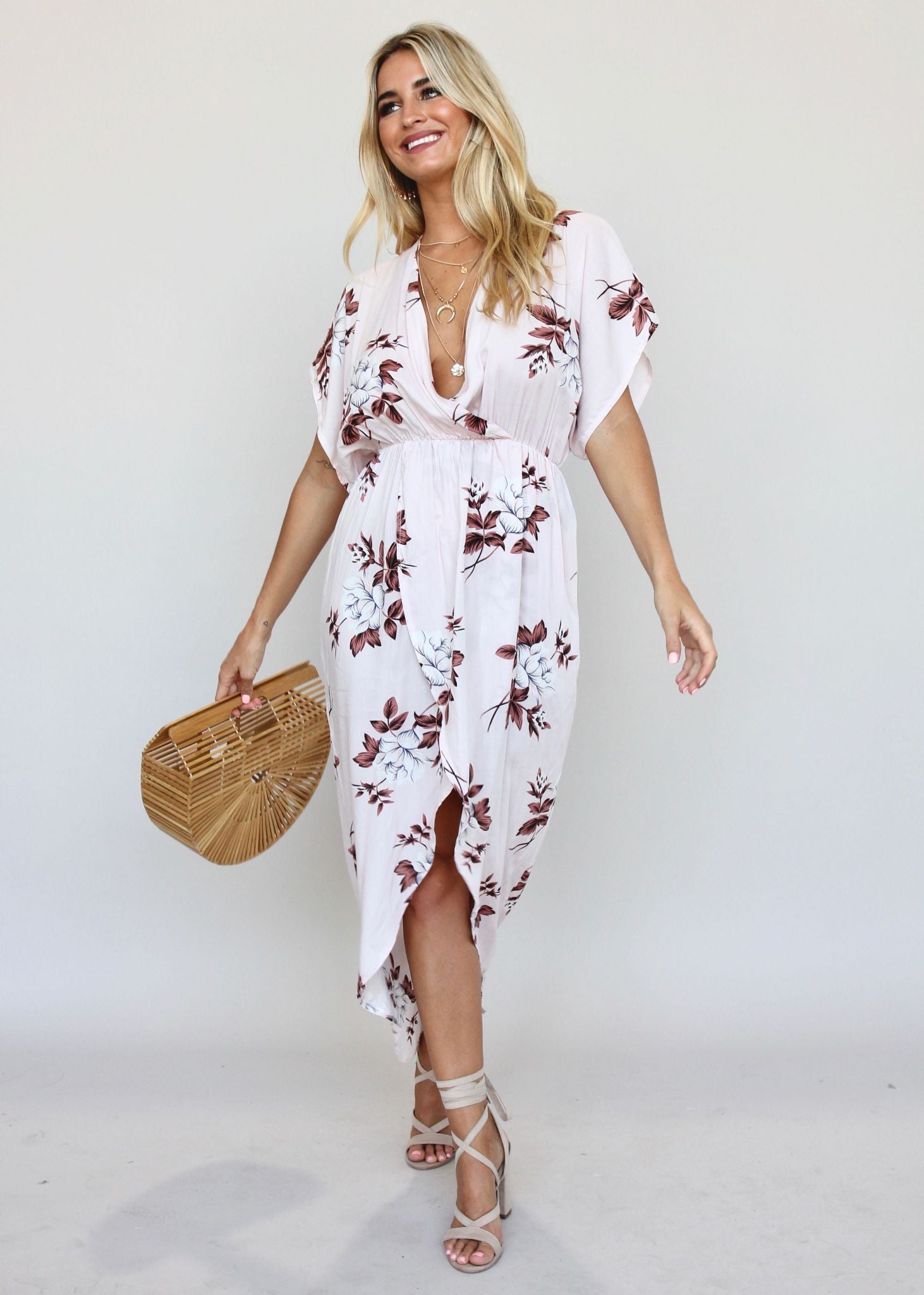 Desert Flower Midi Dress - Blush