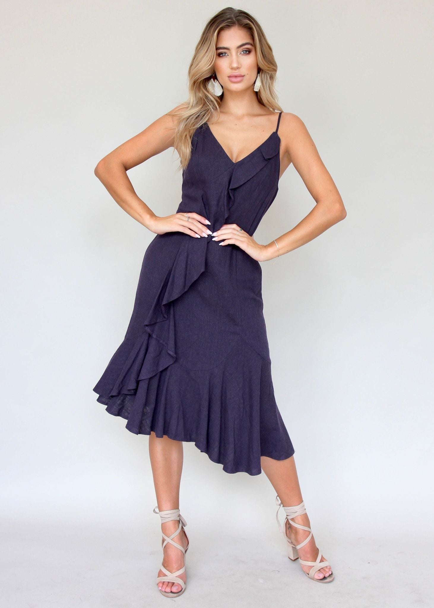 Leela Midi Dress - Navy
