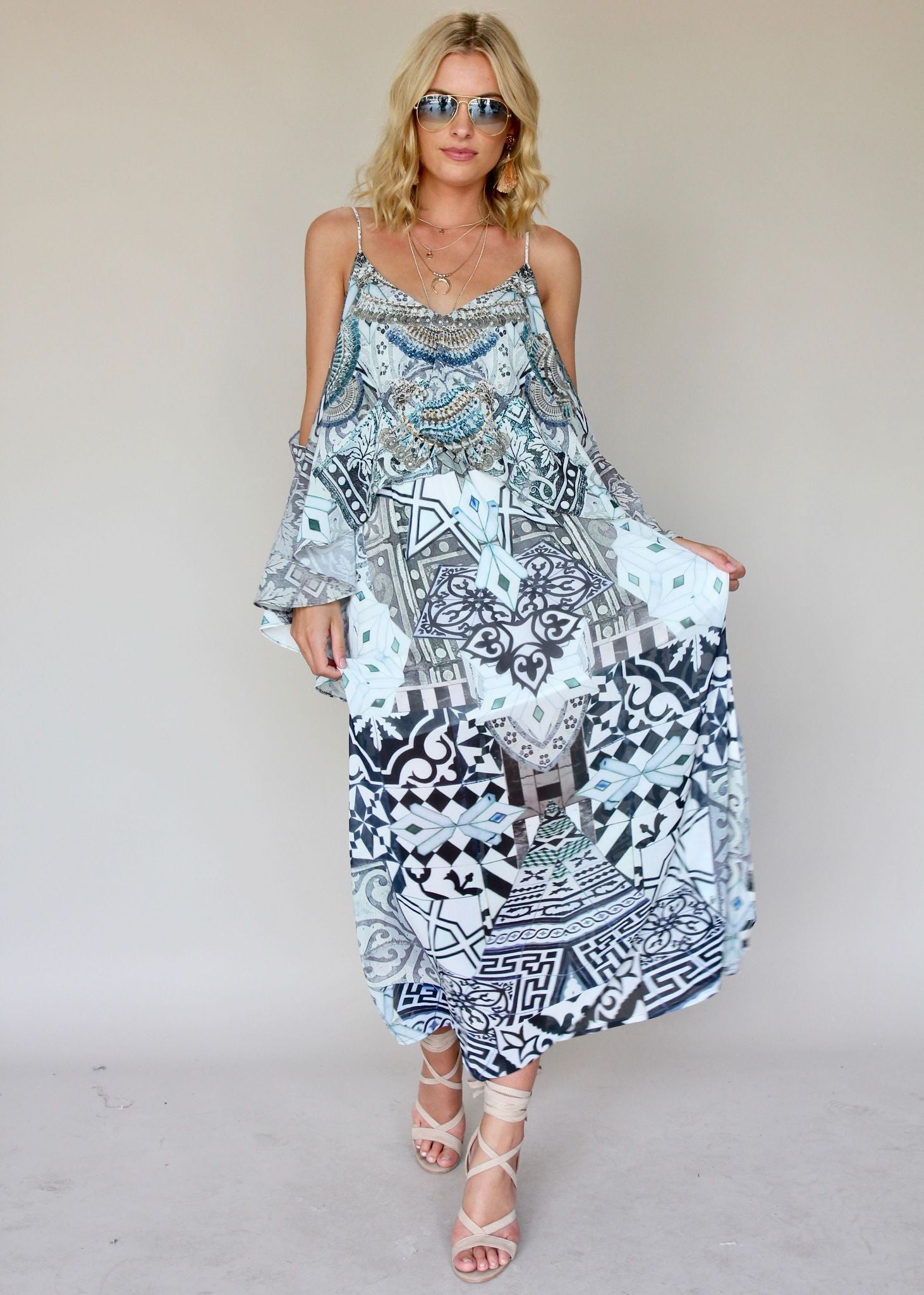 Golden Mind Maxi Dress - Aquarius
