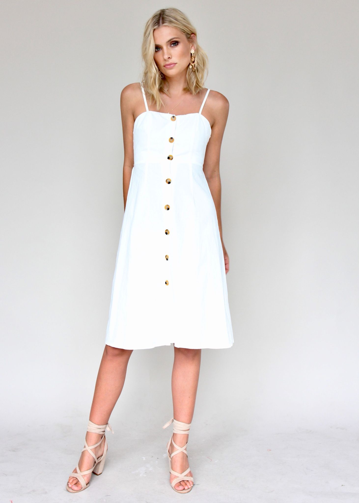 Set It Off Midi Dress - White