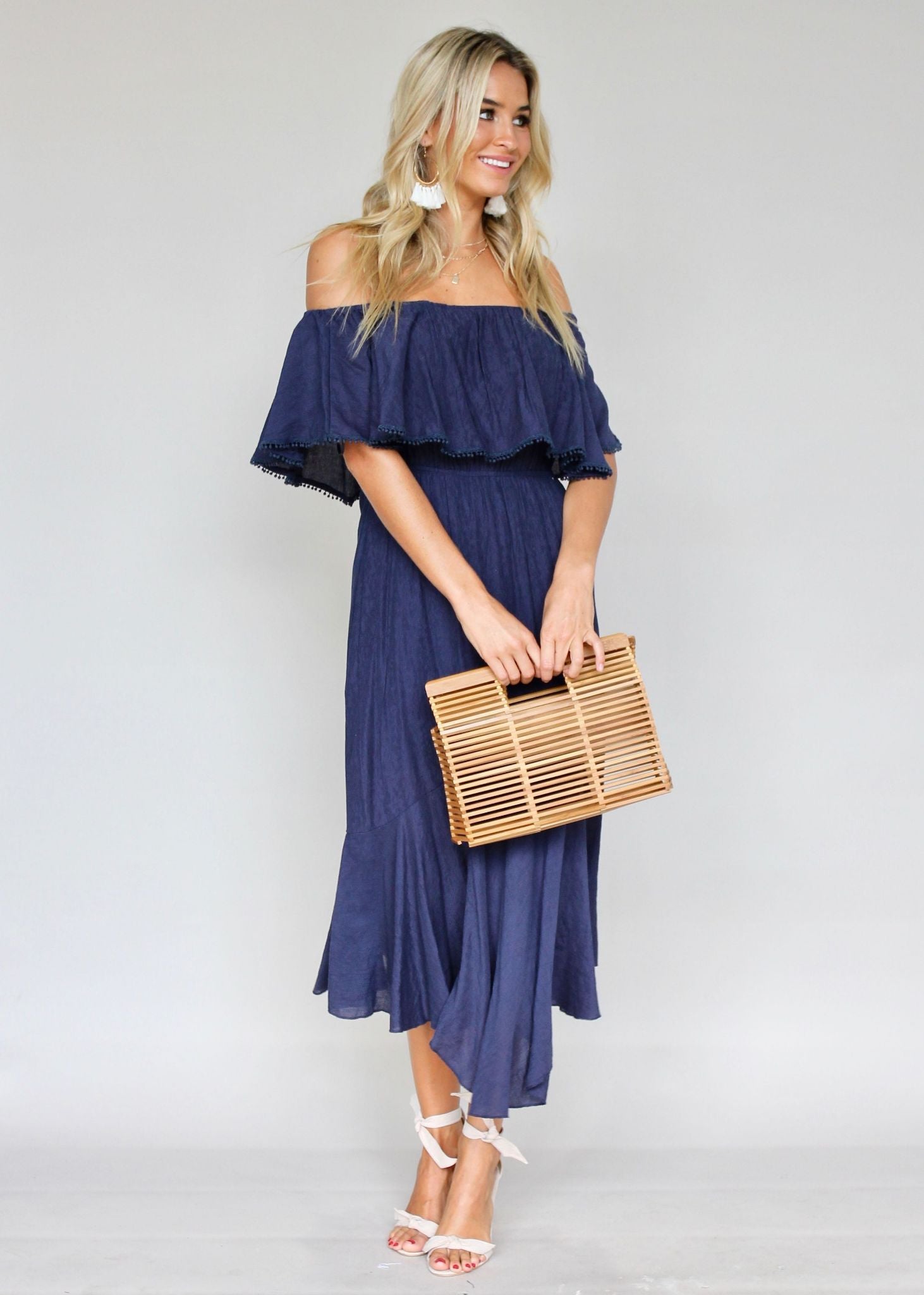Hampton Summer Midi Dress - Navy