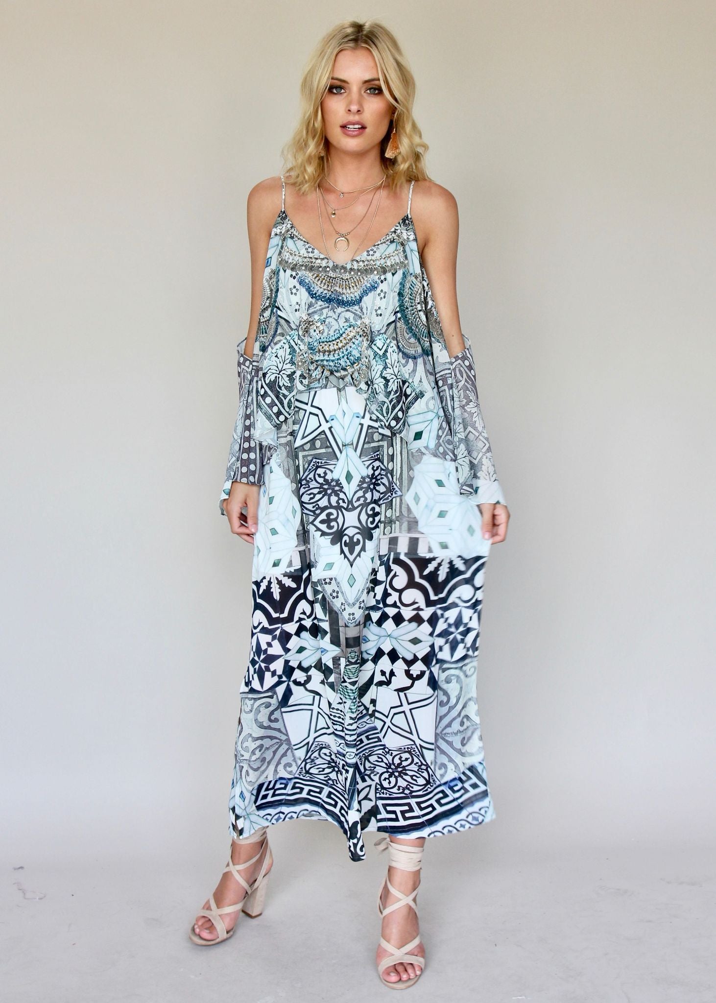 Golden Mind Maxi Dress - Aquarius