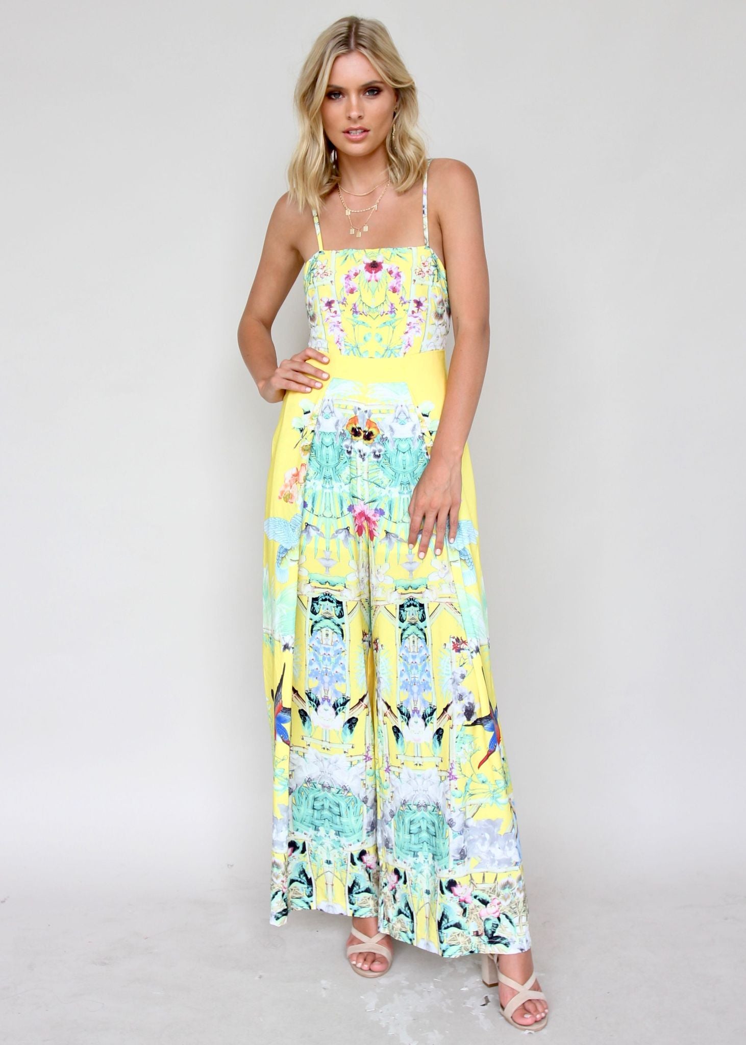 Walk On By Pantsuit - Yellow Tribal