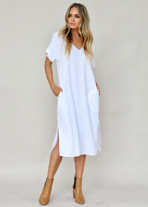 Get Right Midi Dress - White