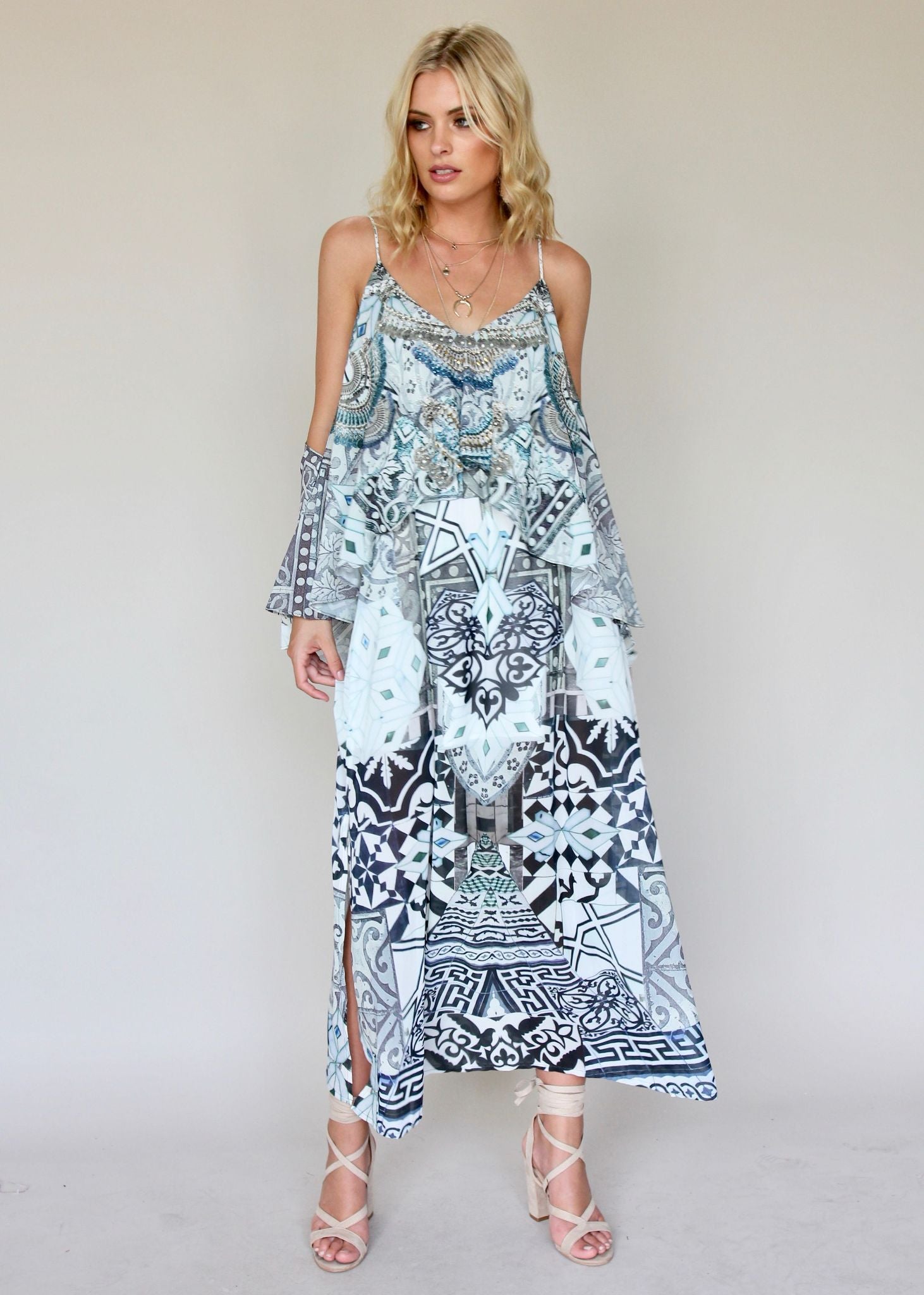 Golden Mind Maxi Dress - Aquarius
