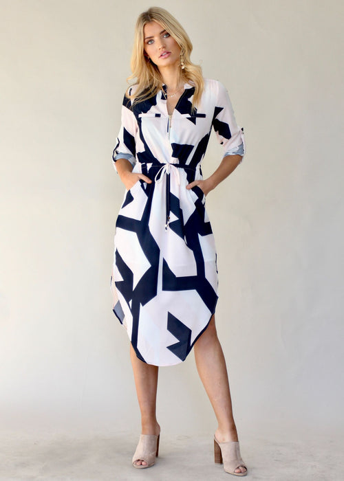 Let Me Lead Midi Dress - Geo
