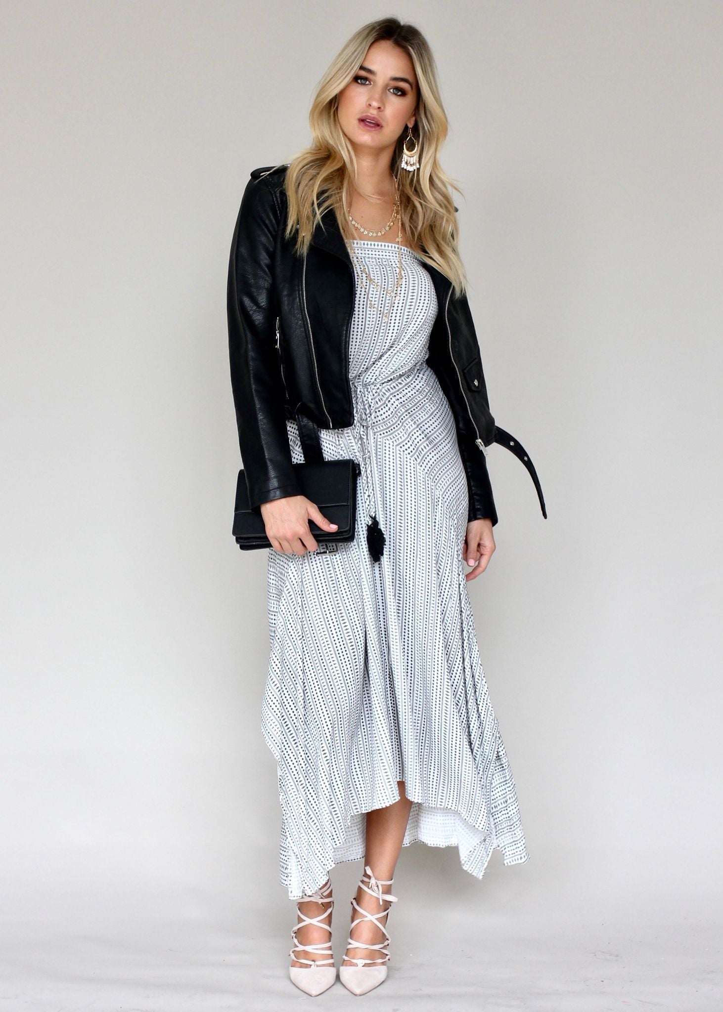 New Freedom Strapless Maxi Dress - Black/White
