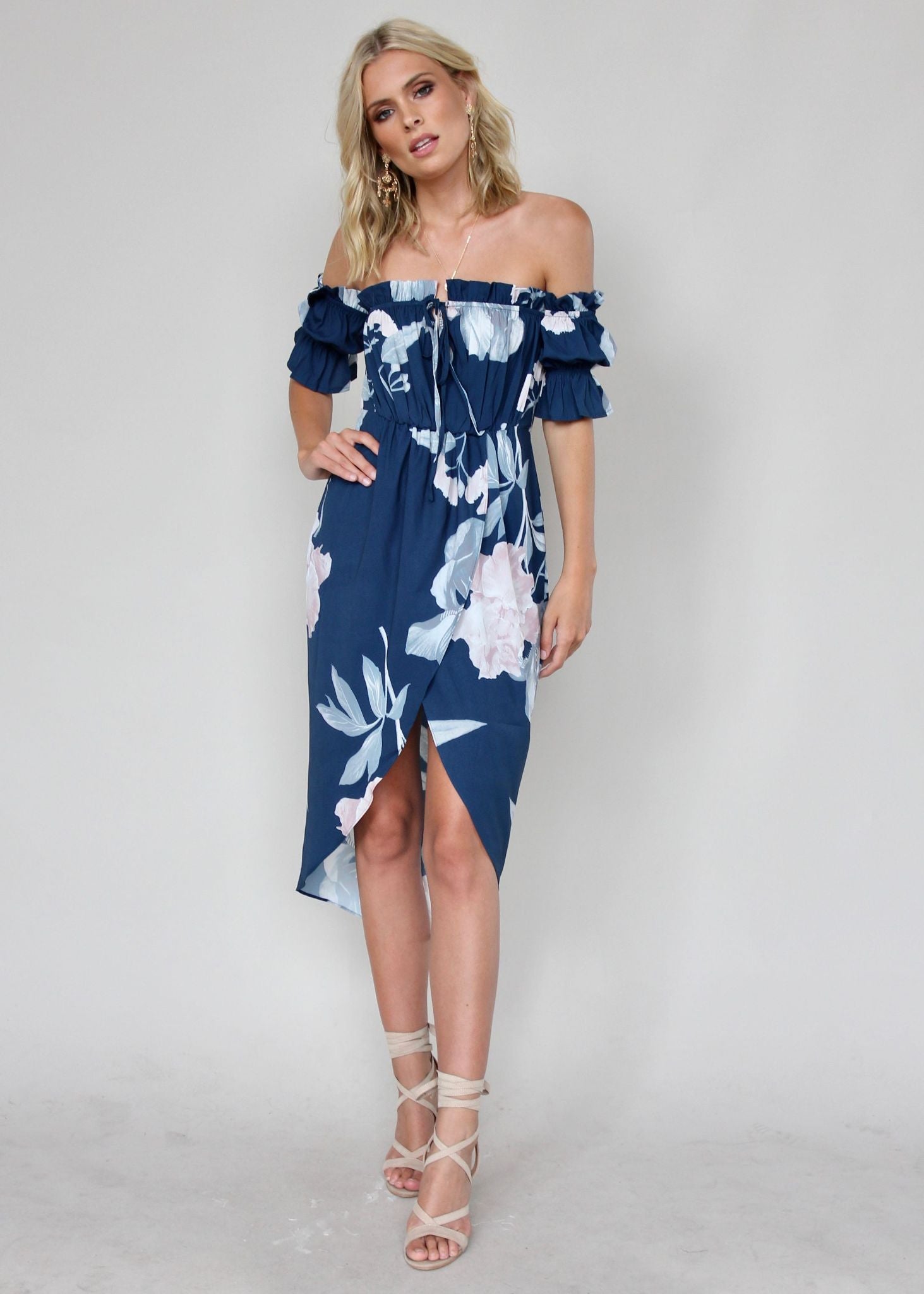 Kiss & Tell Midi Dress - Lapis