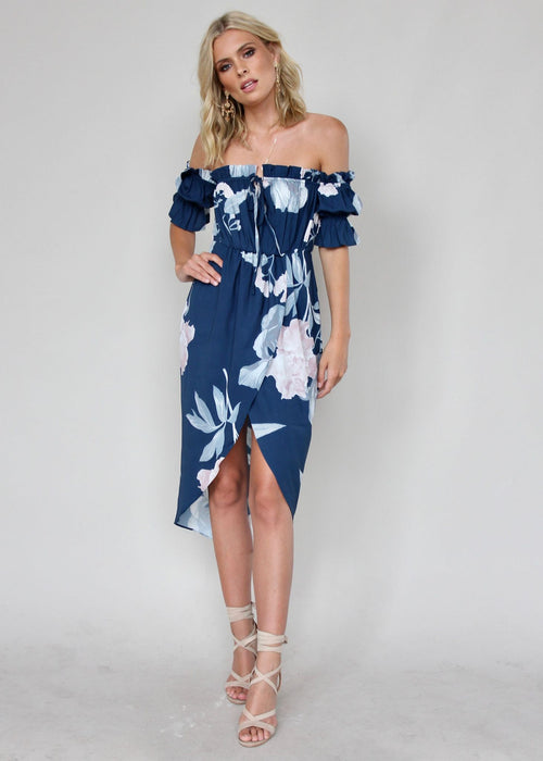 Kiss & Tell Midi Dress - Lapis