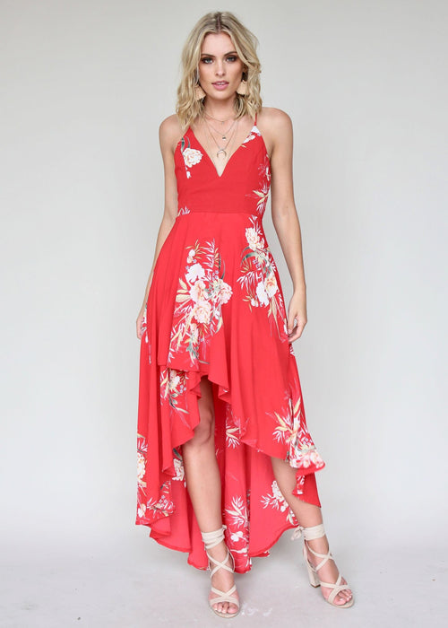 Homebound Maxi Dress - Red
